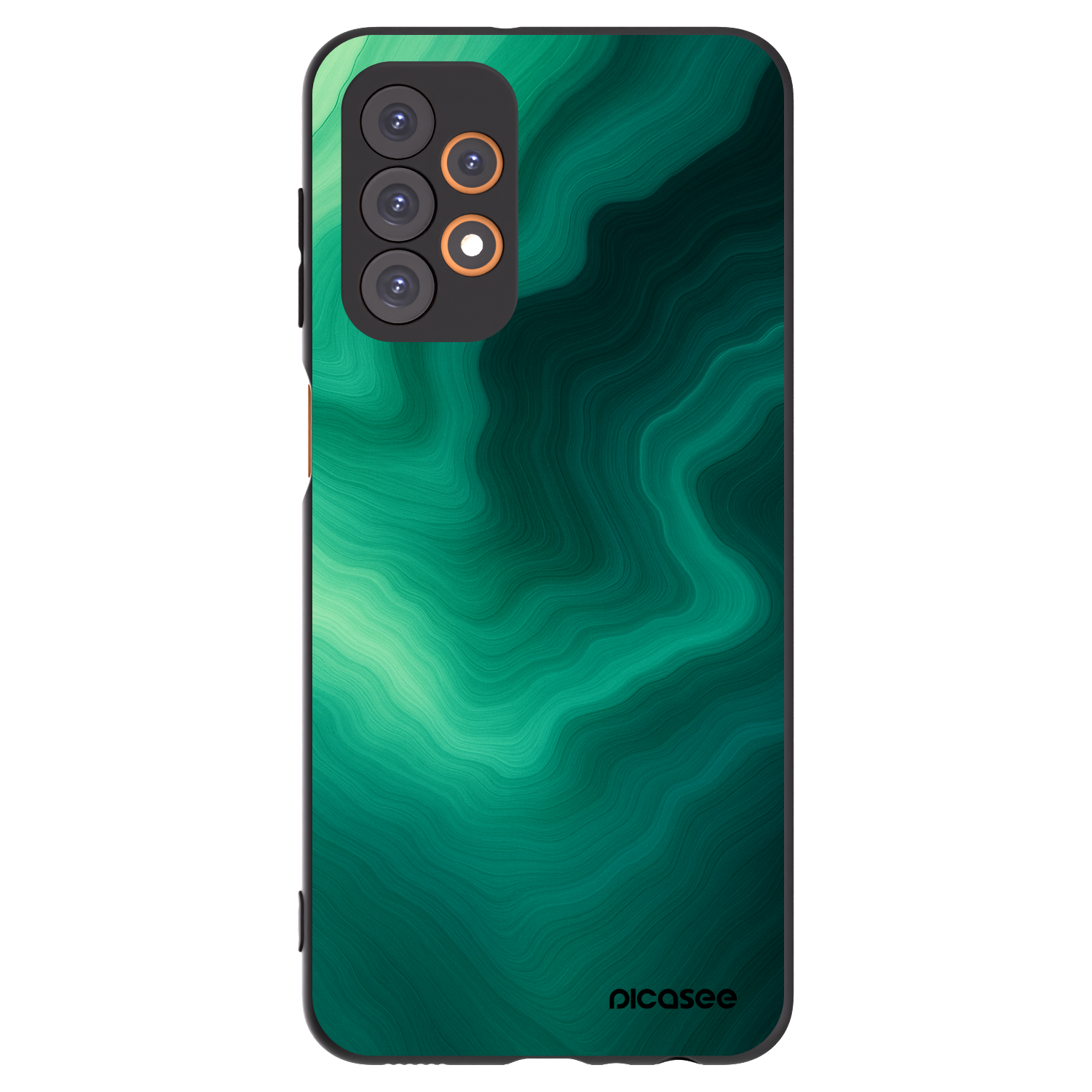 Picasee Samsung Galaxy A23 A236B 5G Hülle - Schwarzes Silikon - Malachite