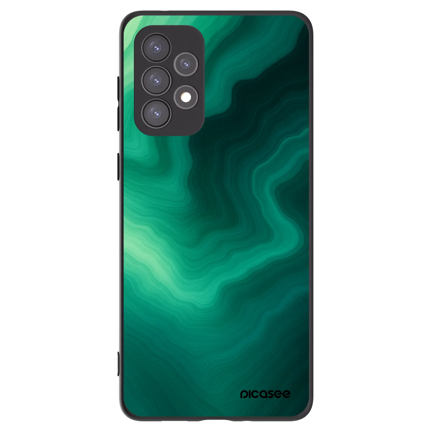 Picasee Samsung Galaxy A73 5G Hülle - Schwarzes Silikon - Malachite