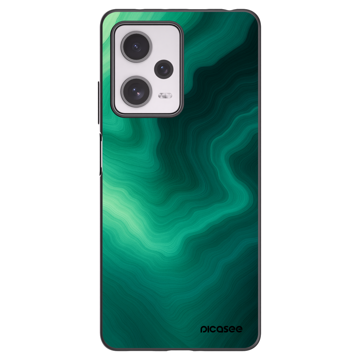 Picasee Xiaomi Redmi Note 12 Pro+ 5G Hülle - Schwarzes Silikon - Malachite