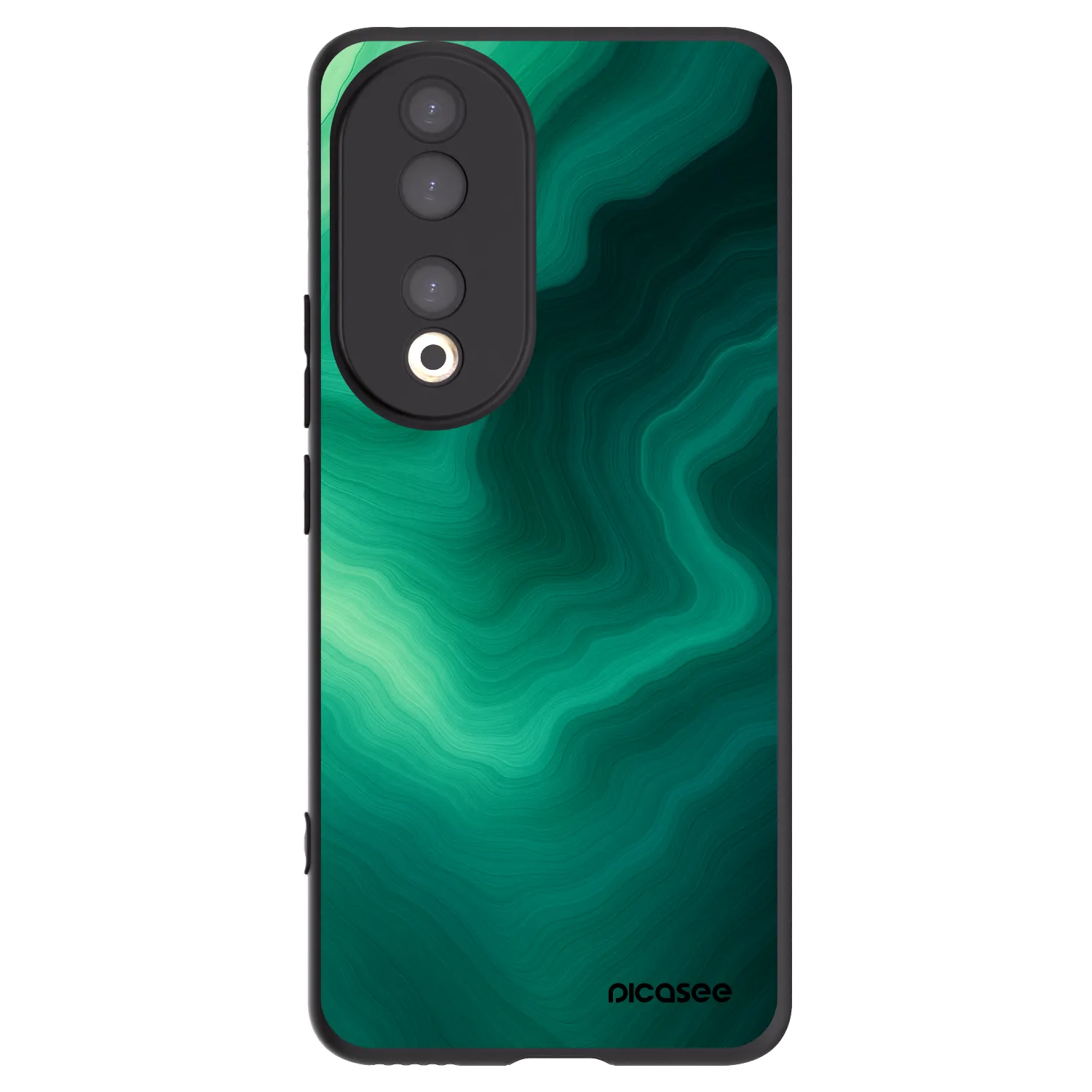 Picasee Honor 90 5G Hülle - Schwarzes Silikon - Malachite