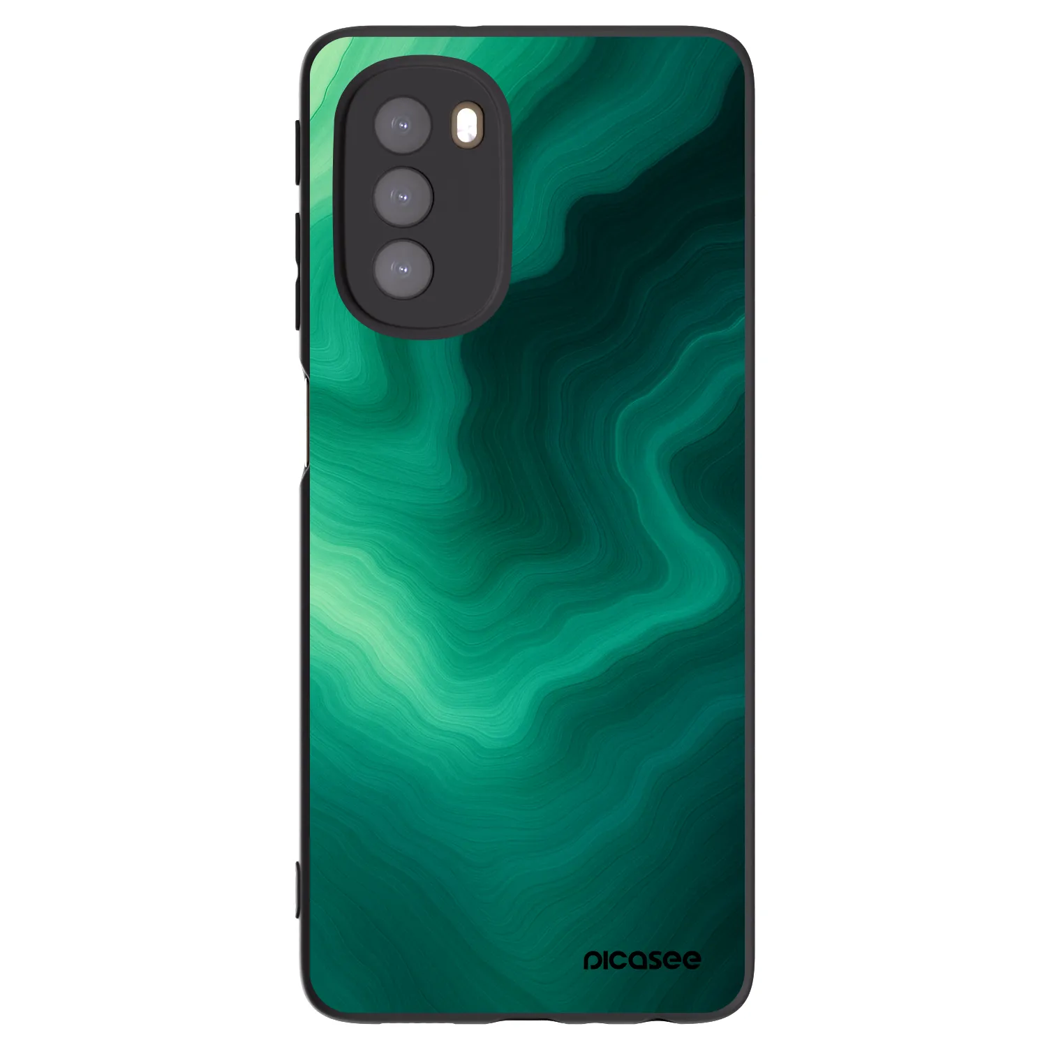 Picasee Motorola Moto G51 Hülle - Schwarzes Silikon - Malachite