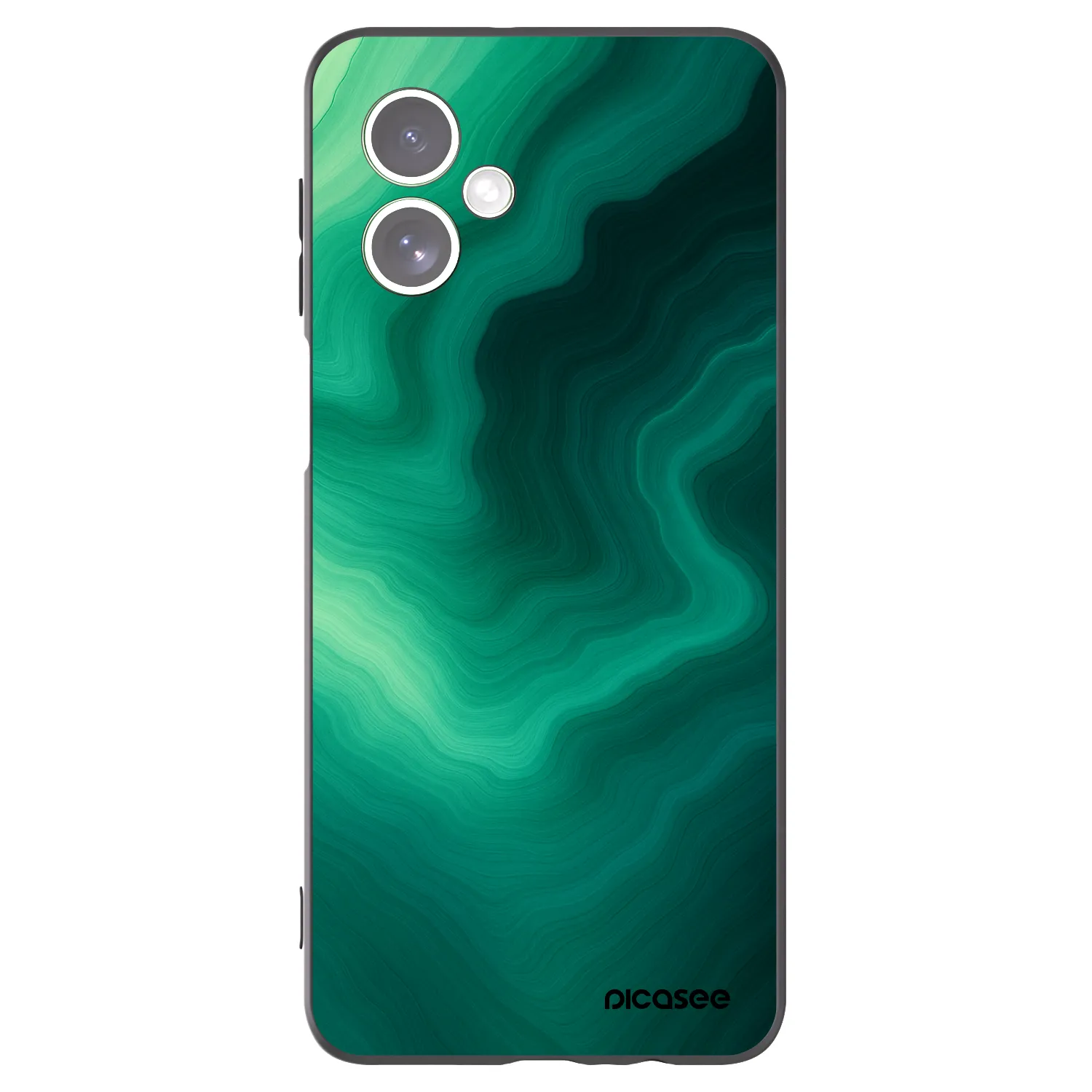 Picasee Motorola Moto G54 5G Hülle - Schwarzes Silikon - Malachite