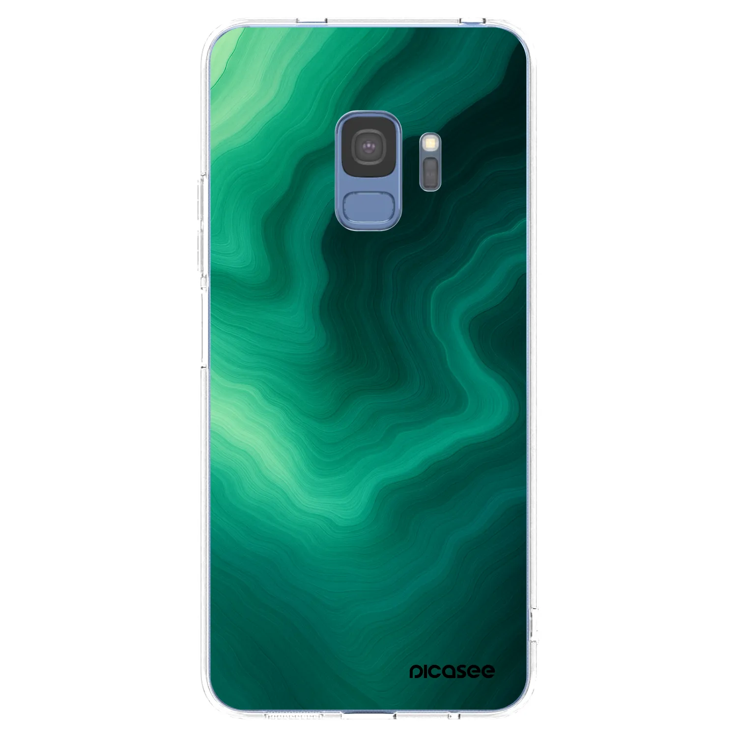 Picasee Samsung Galaxy S9 G960F Hülle - Transparentes Silikon - Malachite