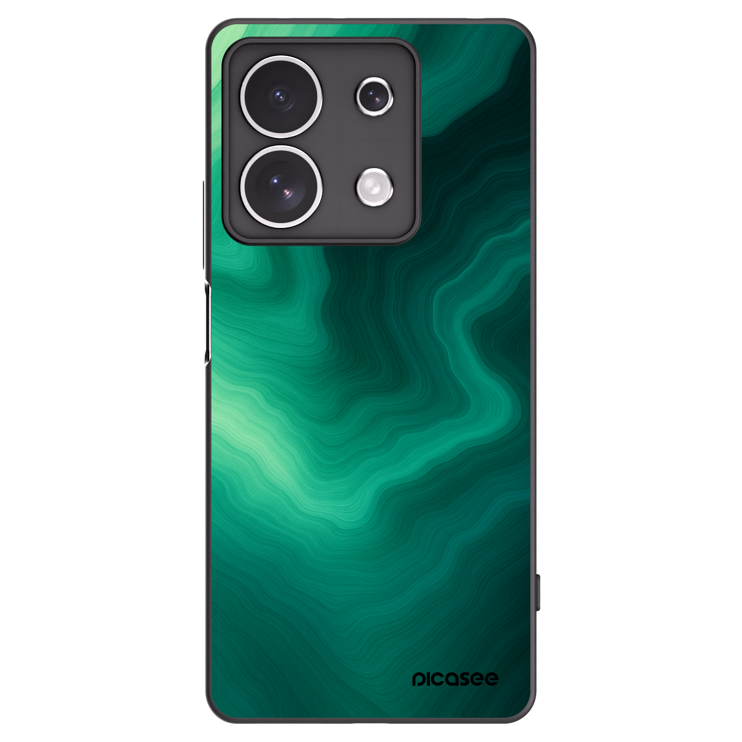 Picasee Xiaomi Redmi Note 13 4G Hülle - Schwarzes Silikon - Malachite