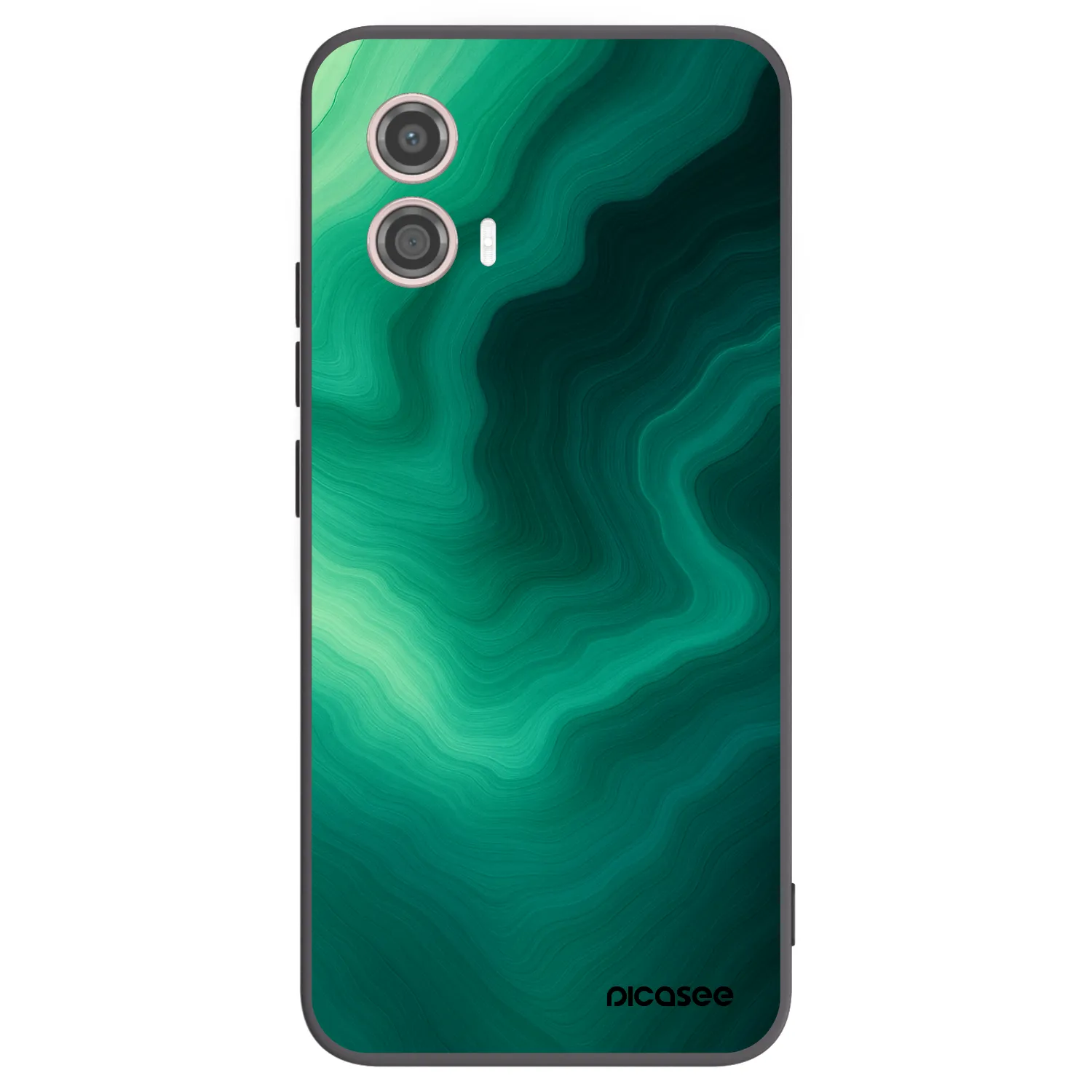 Picasee Motorola Moto G53 5G Hülle - Schwarzes Silikon - Malachite