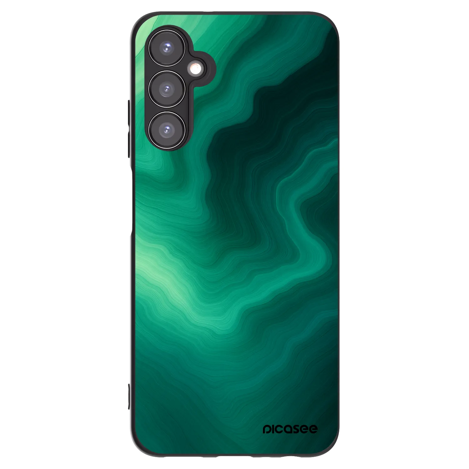 Picasee Samsung Galaxy A05s A057G Hülle - Schwarzes Silikon - Malachite