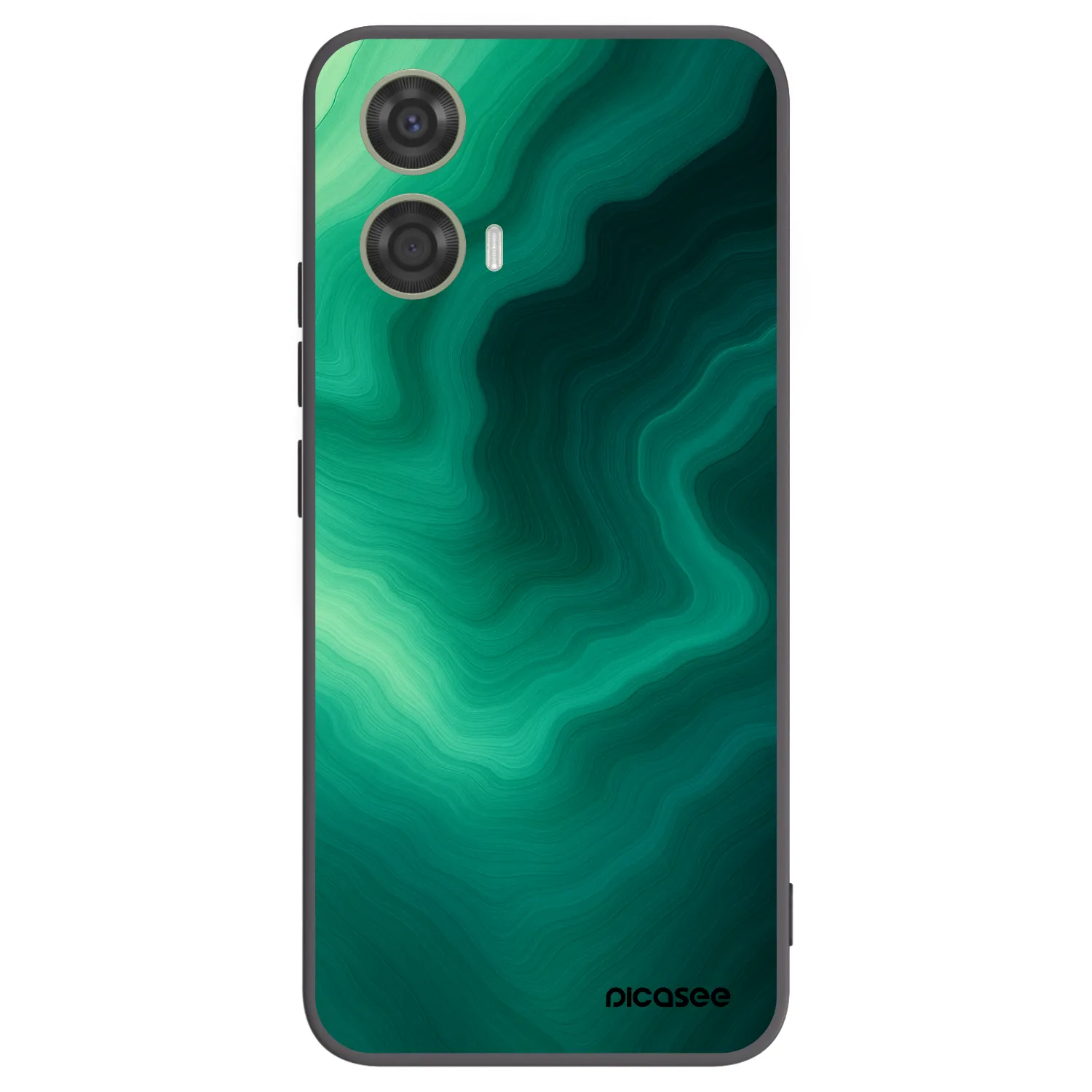 Picasee Motorola Moto G24 Hülle - Schwarzes Silikon - Malachite