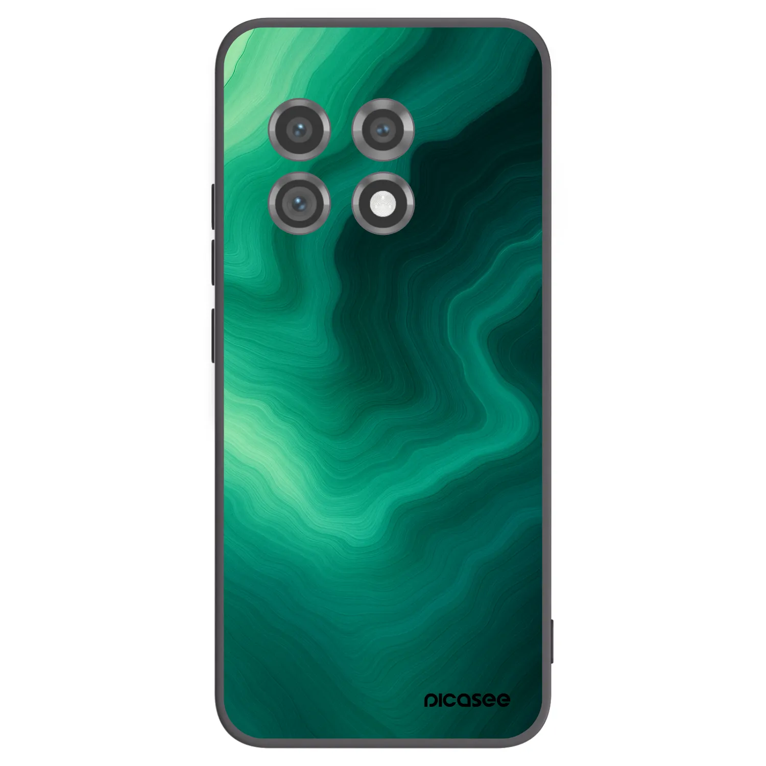 Picasee OnePlus 11 5G Hülle - Schwarzes Silikon - Malachite