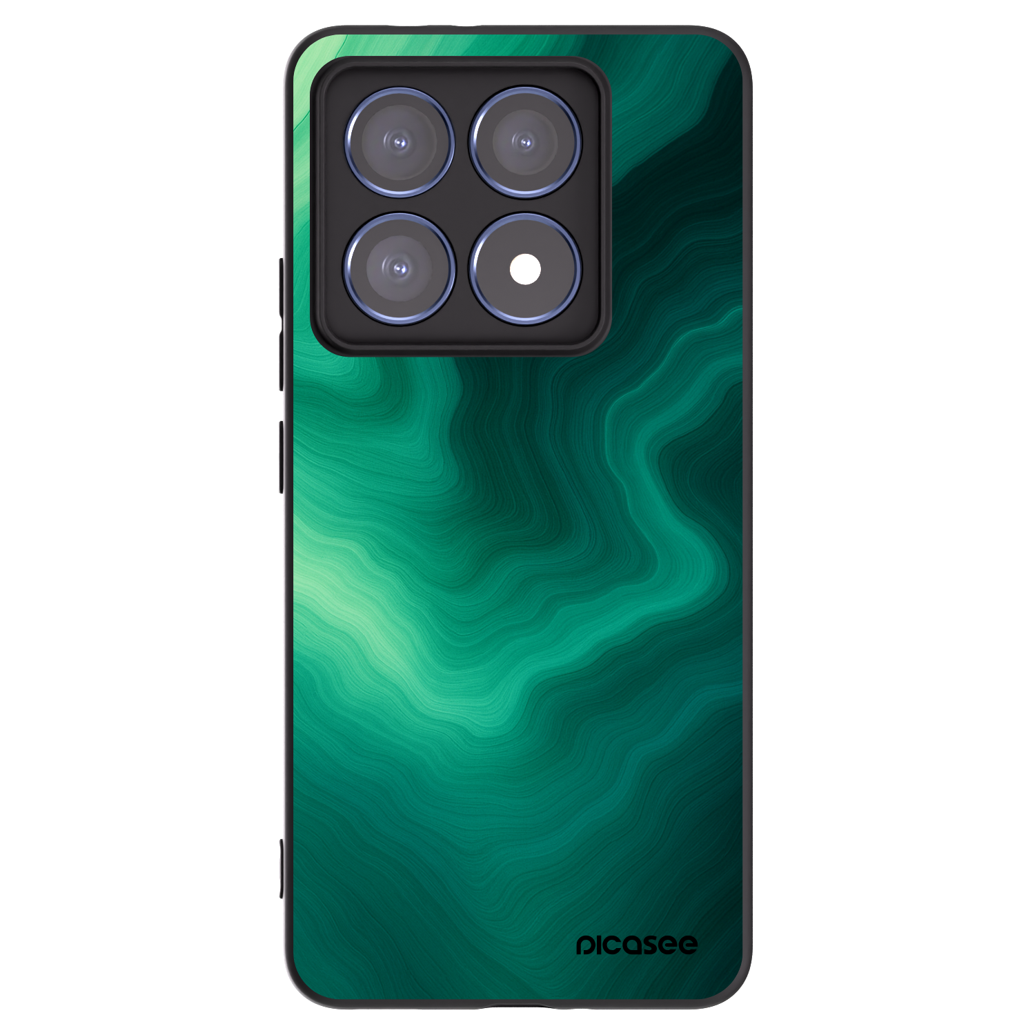 Picasee Xiaomi 14T Pro Hülle - Schwarzes Silikon - Malachite