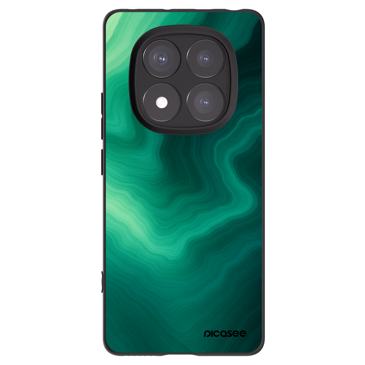 Picasee Xiaomi Redmi Note 14 Pro+ 5G Hülle - Schwarzes Silikon - Malachite