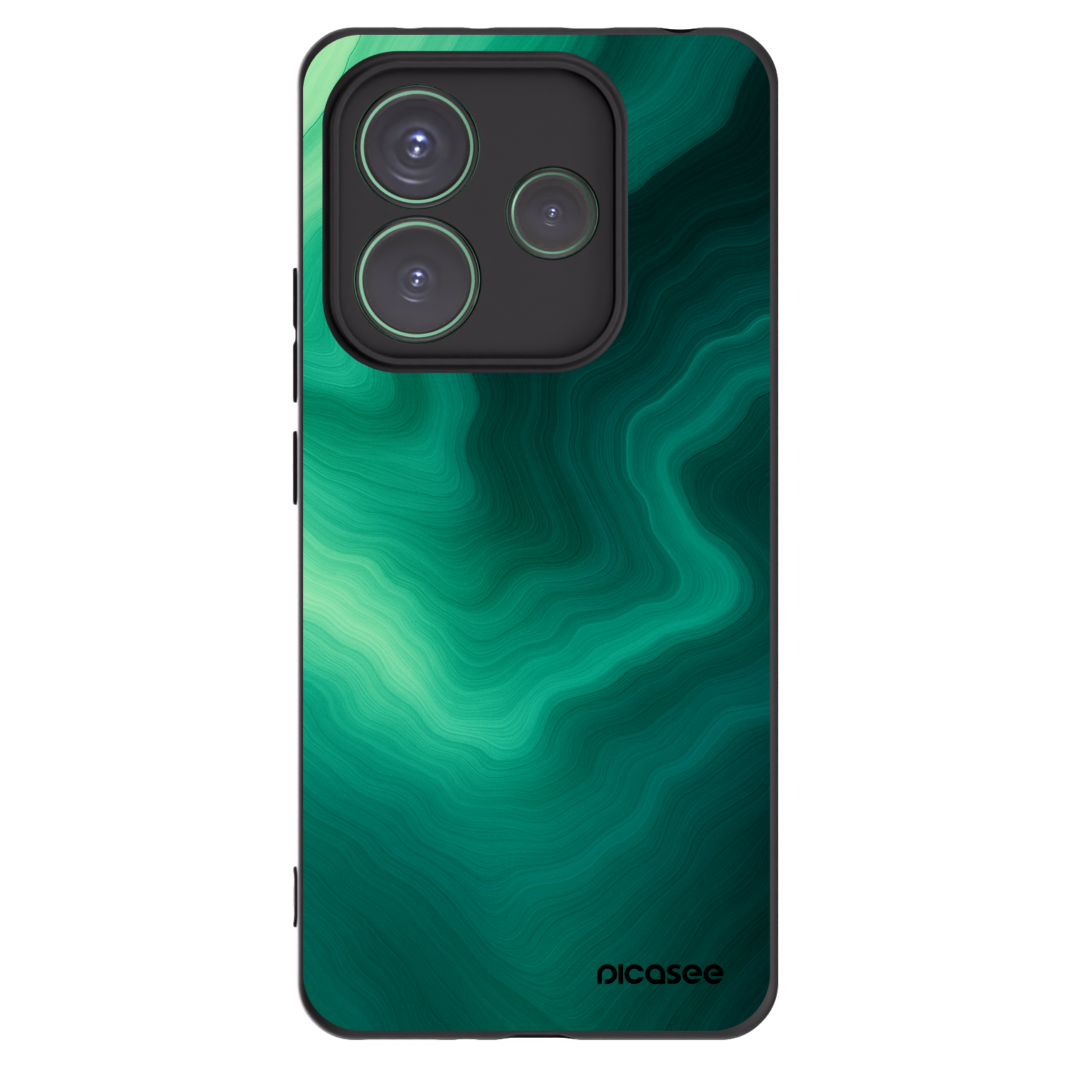 Picasee Xiaomi Redmi Note 14 5G Hülle - Schwarzes Silikon - Malachite