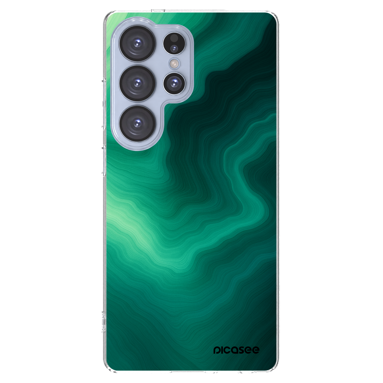 Picasee Samsung Galaxy S25 Ultra 5G Hülle - Transparentes Silikon - Malachite
