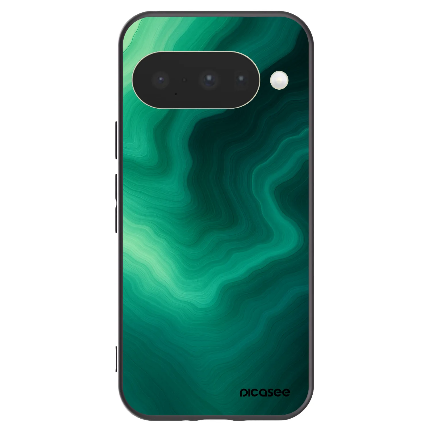 Picasee Google Pixel 10 Hülle - Schwarzes Silikon - Malachite