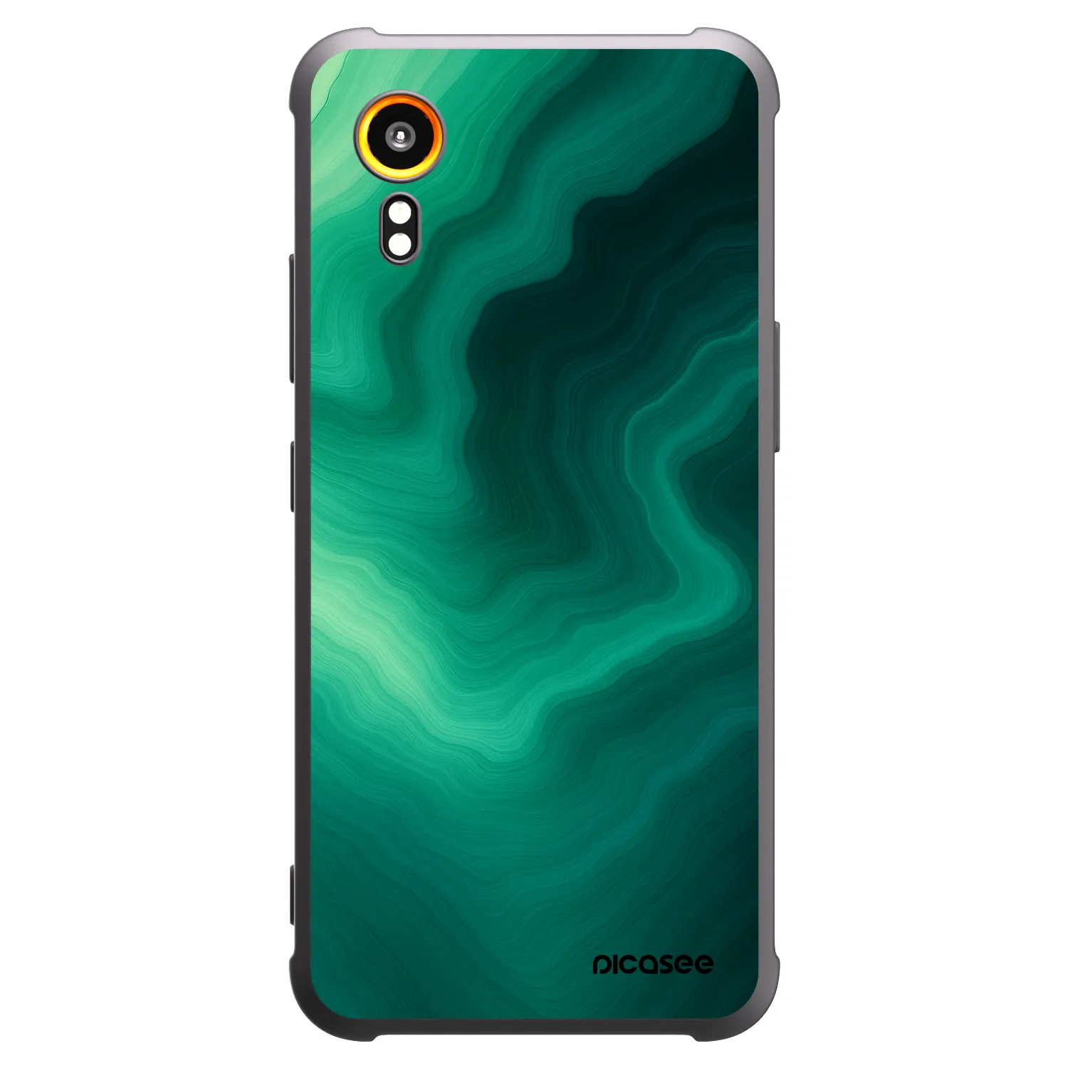 Picasee Samsung Galaxy Xcover 7 Hülle - Schwarzes Silikon - Malachite