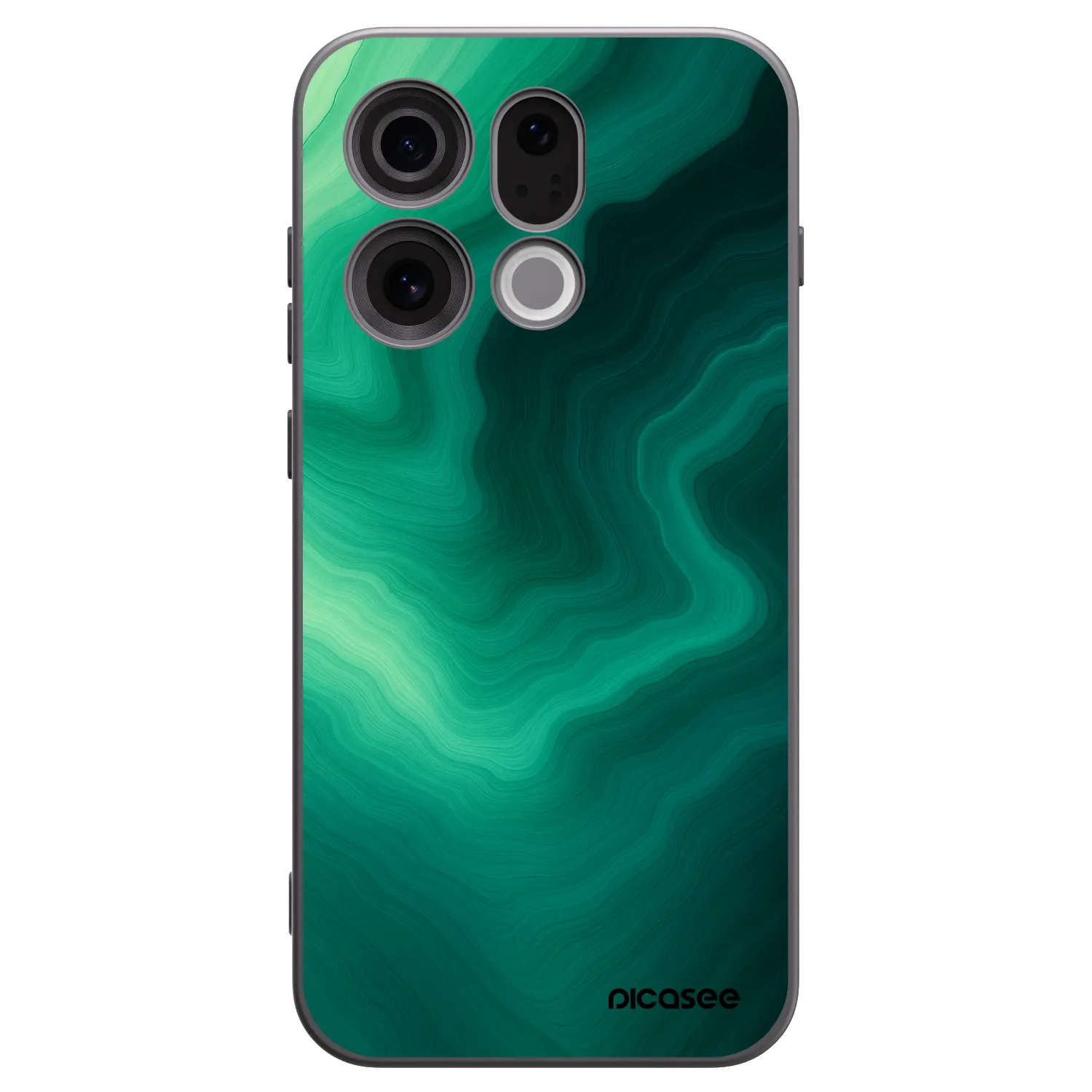 Picasee OPPO Find X9 Hülle - Schwarzes Silikon - Malachite