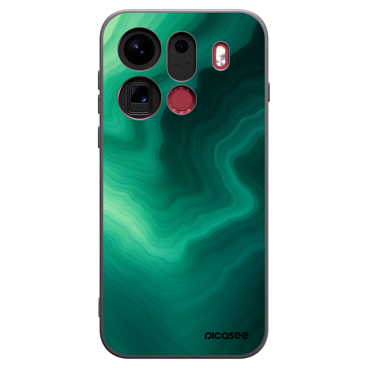 Picasee OPPO Find X9 Pro Hülle - Schwarzes Silikon - Malachite