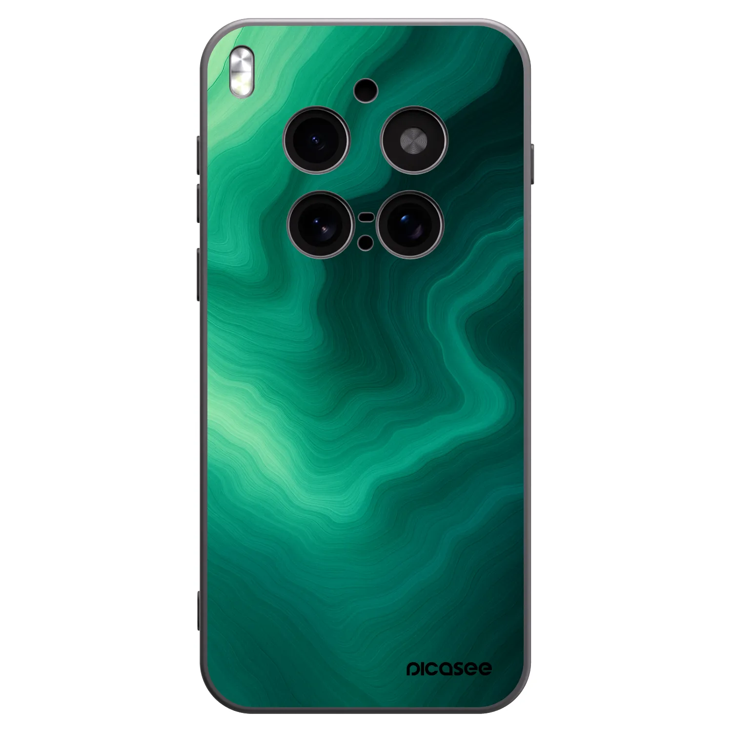 Picasee Vivo X300 Pro Hülle - Schwarzes Silikon - Malachite
