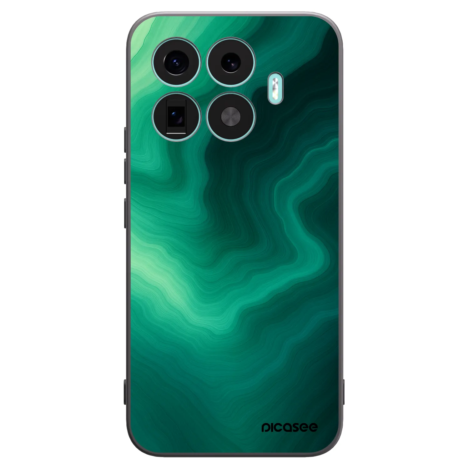 Picasee Xiaomi 17T Pro Hülle - Schwarzes Silikon - Malachite