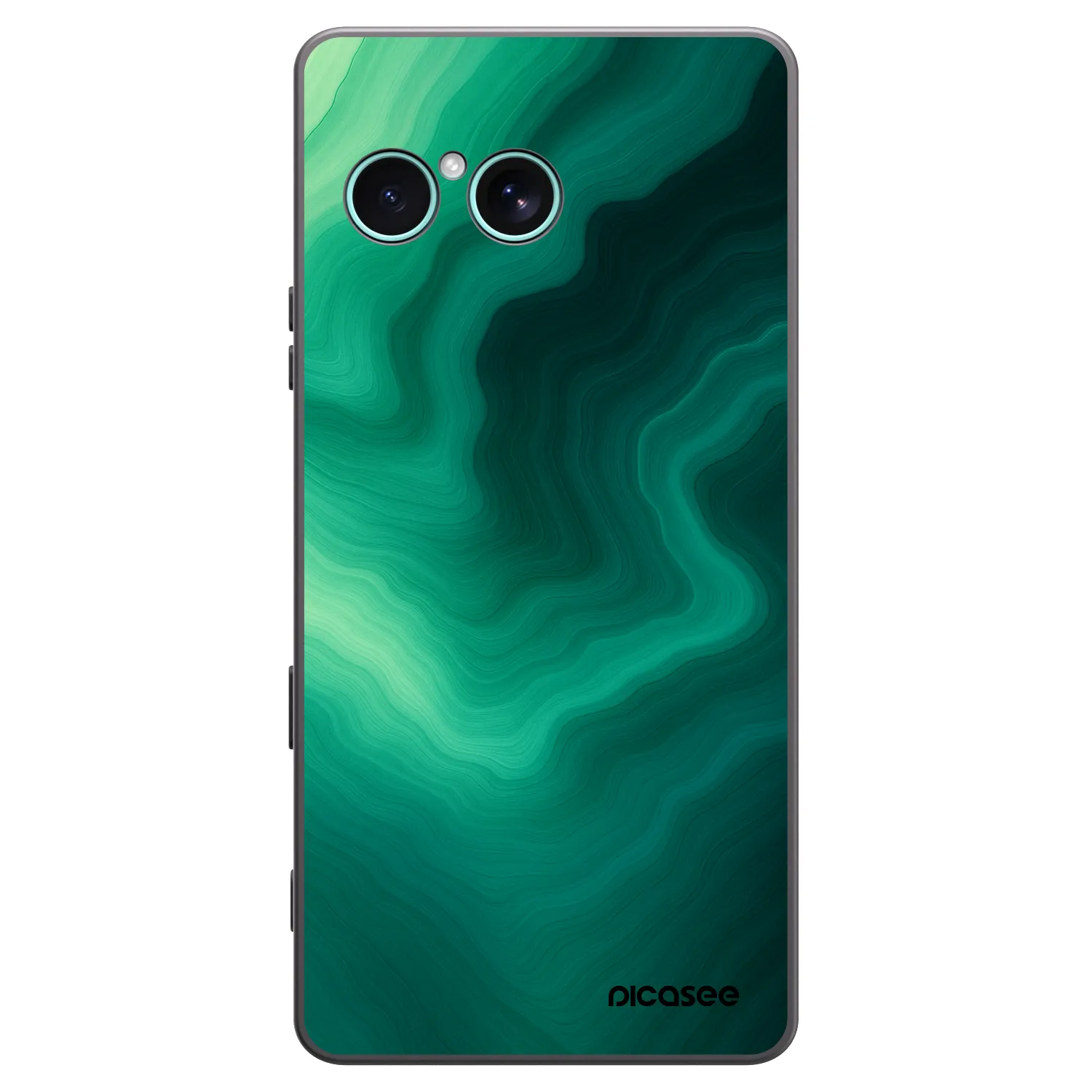 Picasee Sony Xperia 10 VII Hülle - Schwarzes Silikon - Malachite
