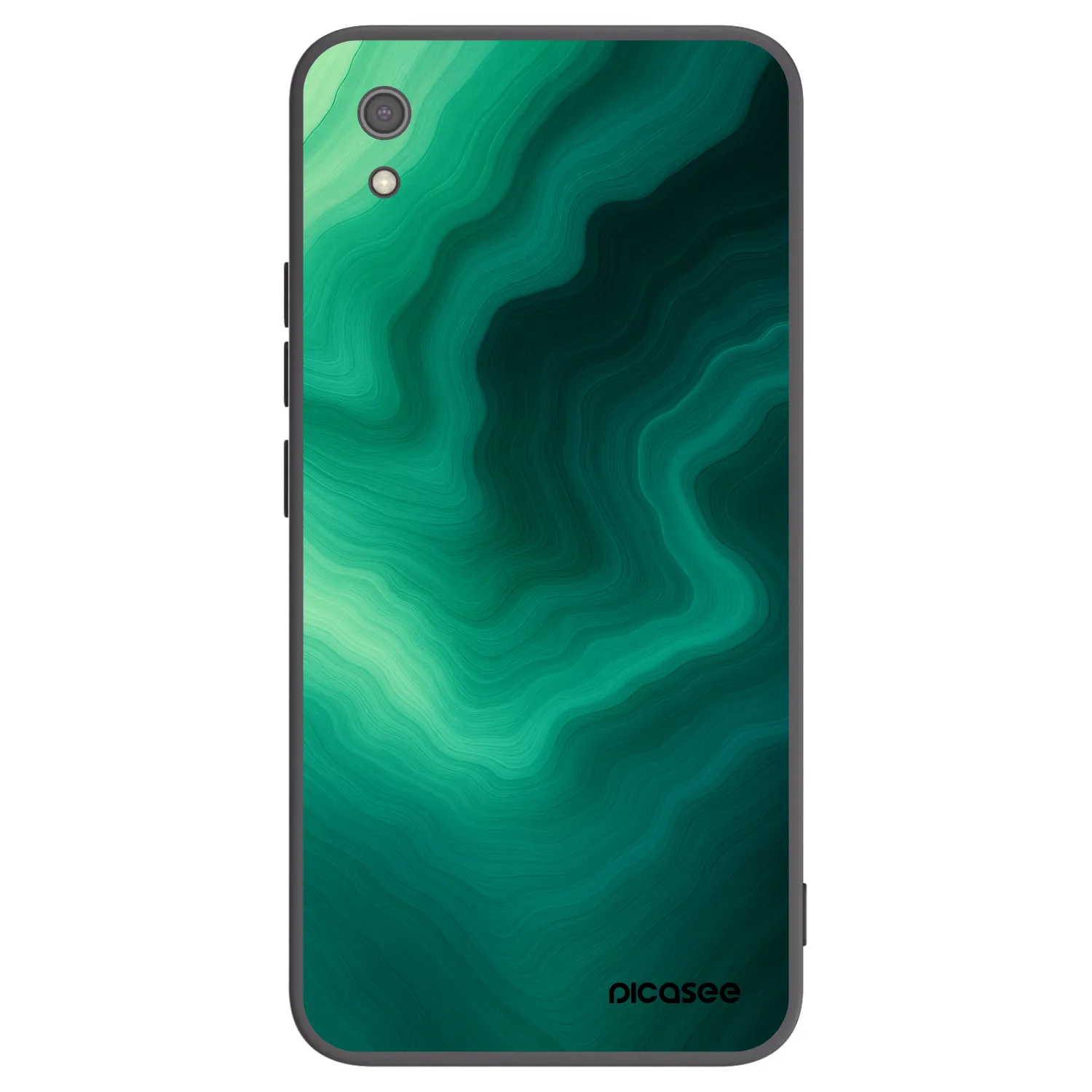 Picasee Xiaomi Redmi 7A Hülle - Schwarzes Silikon - Malachite