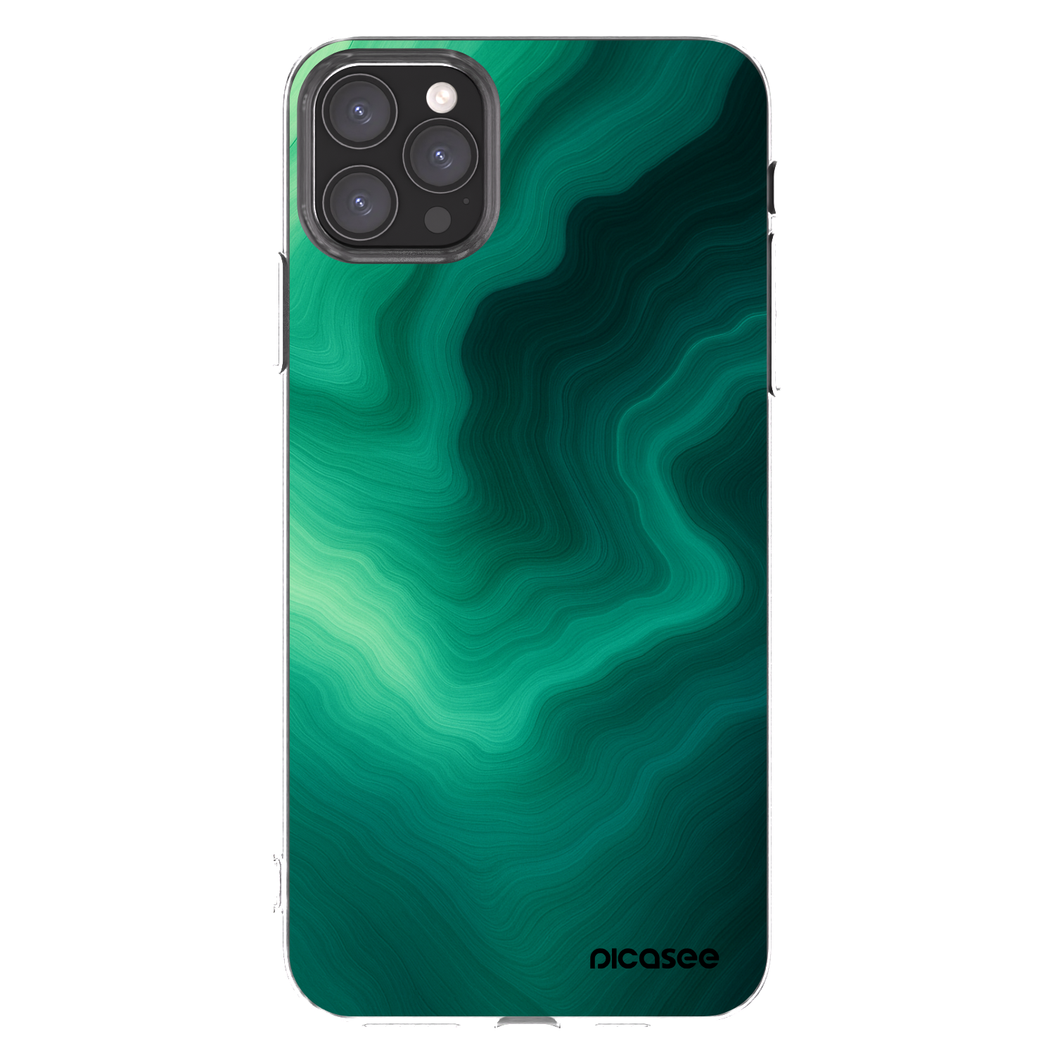 Picasee Apple iPhone 11 Pro Max Hülle - Transparentes Silikon - Malachite