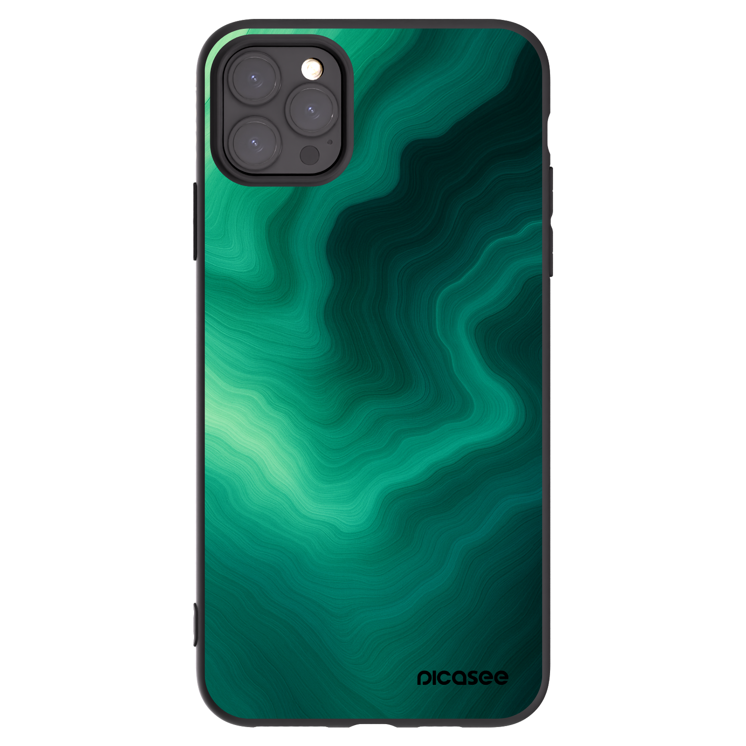 Picasee Apple iPhone 11 Pro Max Hülle - Schwarzes Silikon - Malachite