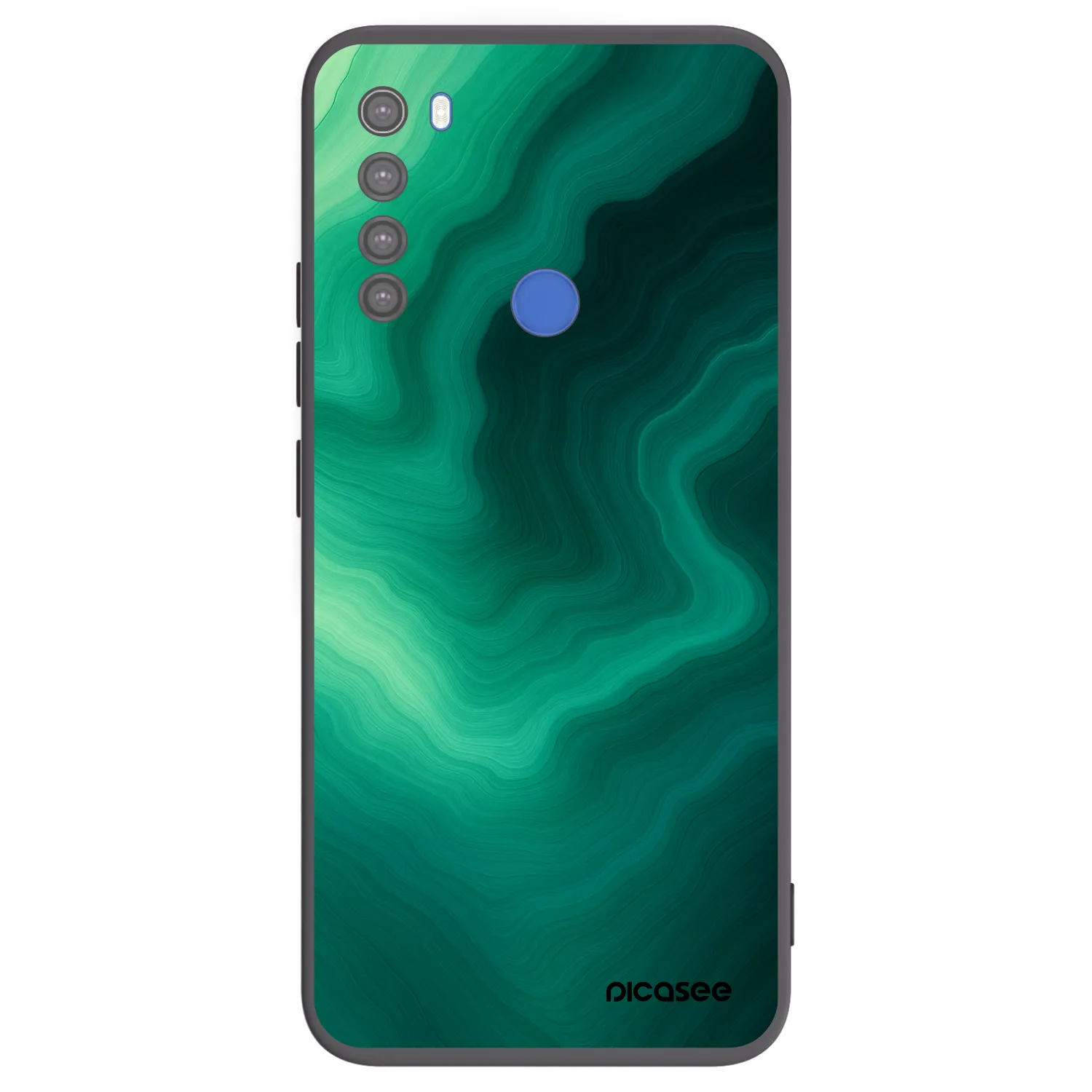 Picasee Xiaomi Redmi Note 8T Hülle - Schwarzes Silikon - Malachite