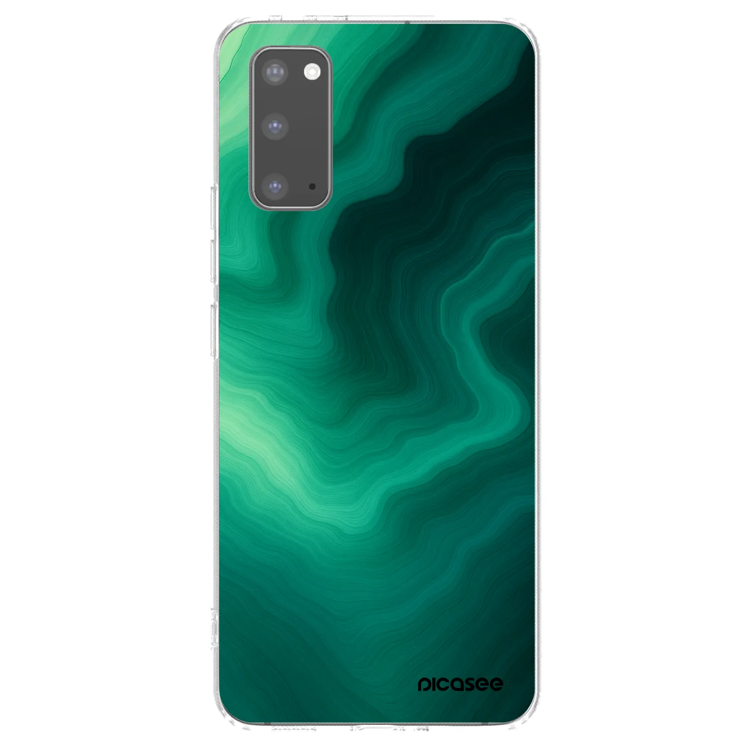 Picasee Samsung Galaxy S20 G980F Hülle - Transparentes Silikon - Malachite