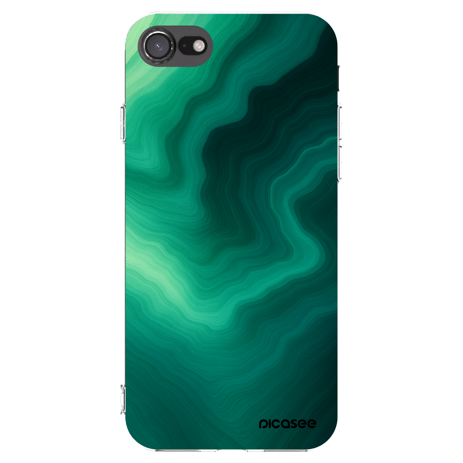 Picasee Apple iPhone SE 2020 Hülle - Transparentes Silikon - Malachite