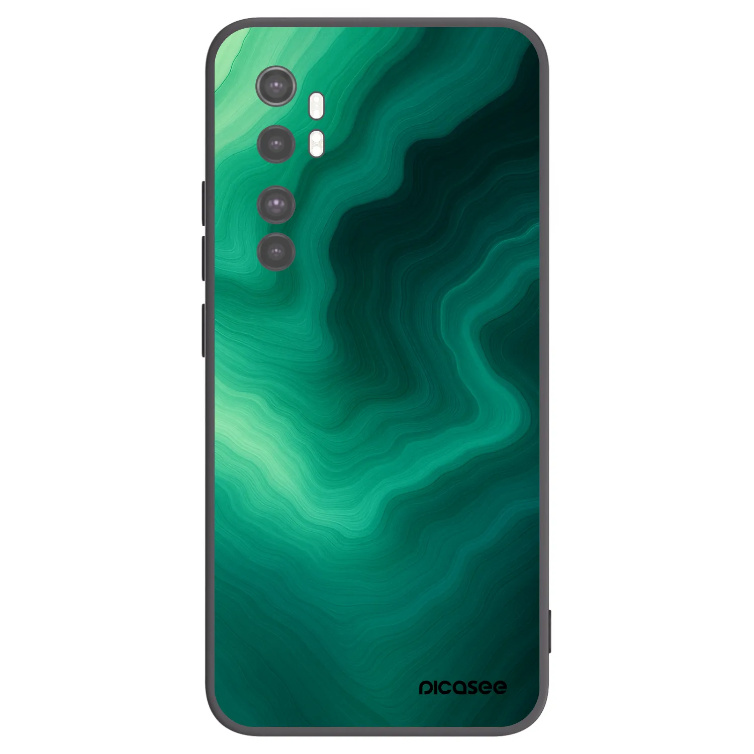 Picasee Xiaomi Mi Note 10 Lite Hülle - Schwarzes Silikon - Malachite