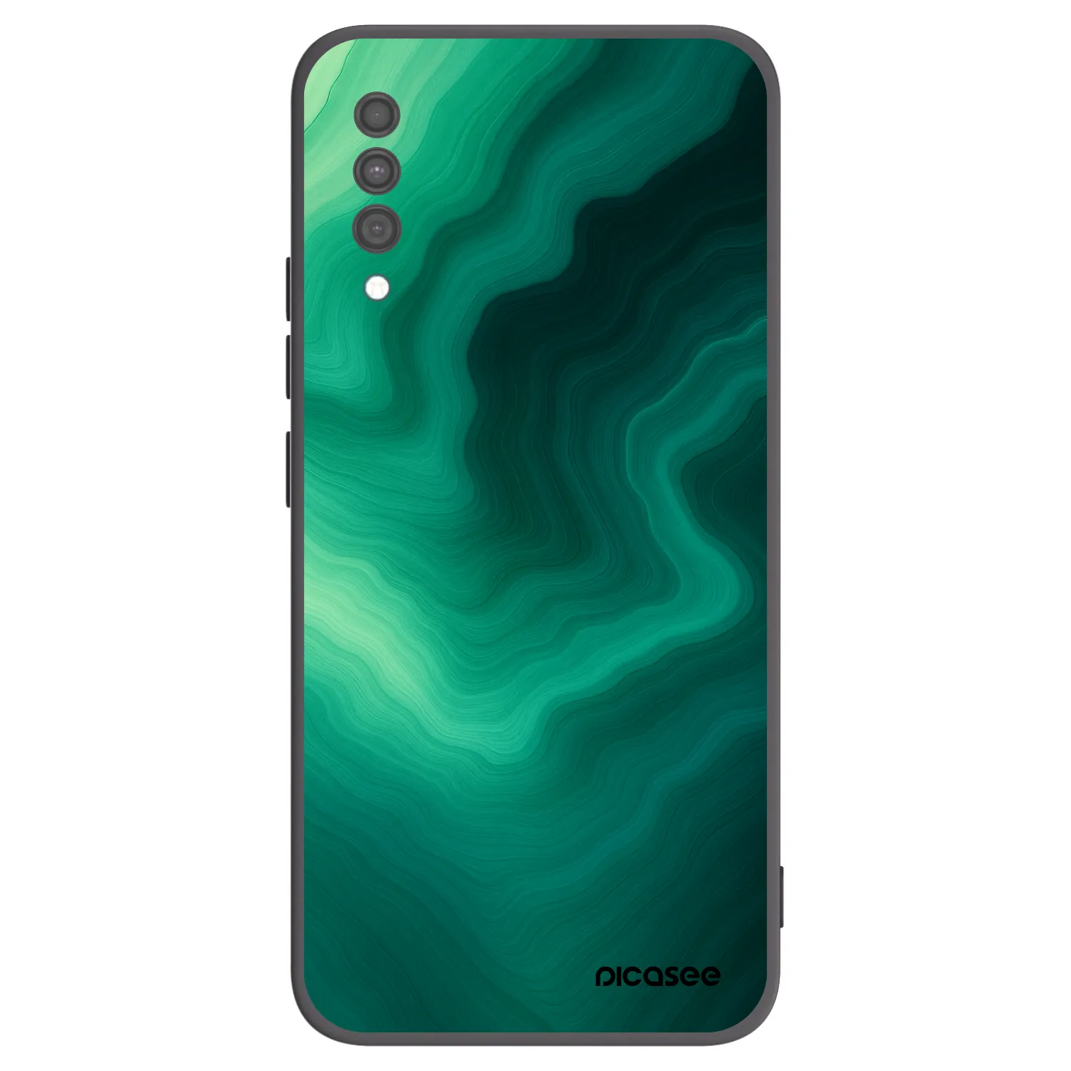 Picasee Samsung Galaxy A30s A307F Hülle - Schwarzes Silikon - Malachite