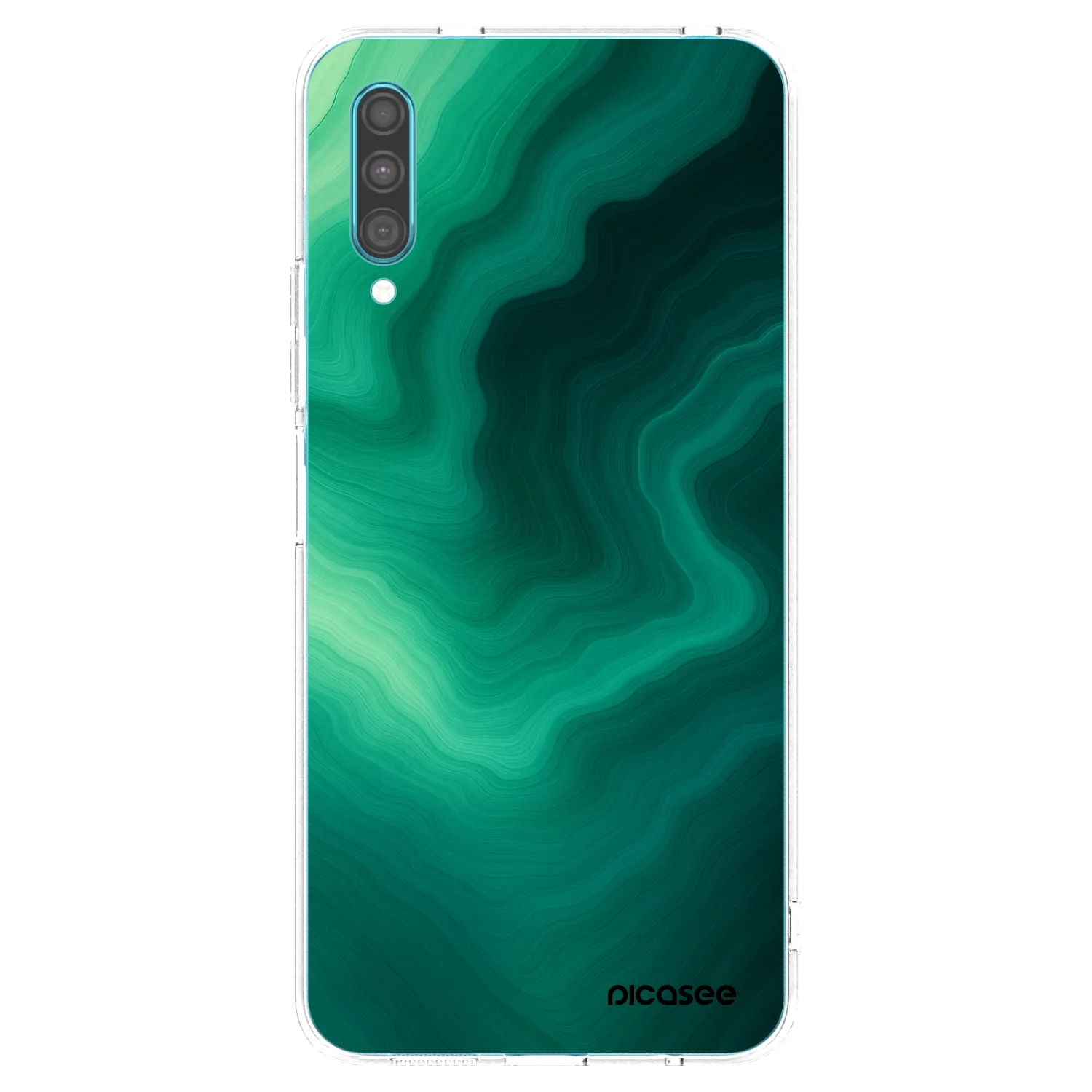 Picasee Samsung Galaxy A30s A307F Hülle - Transparentes Silikon - Malachite