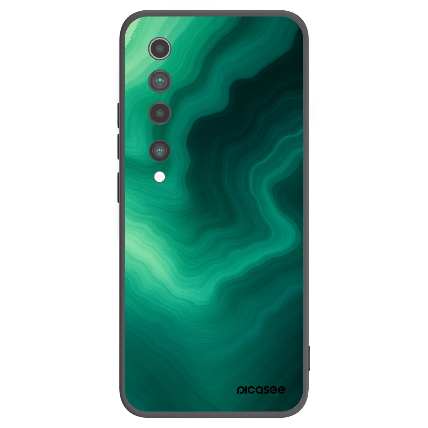 Picasee Xiaomi Mi 10 Hülle - Schwarzes Silikon - Malachite