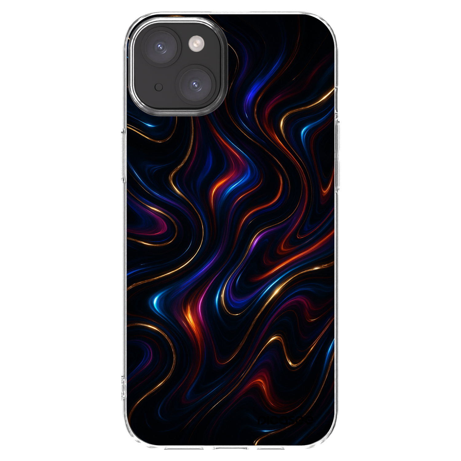 Picasee Apple iPhone 15 Plus Hülle - Transparentes Silikon - Noir