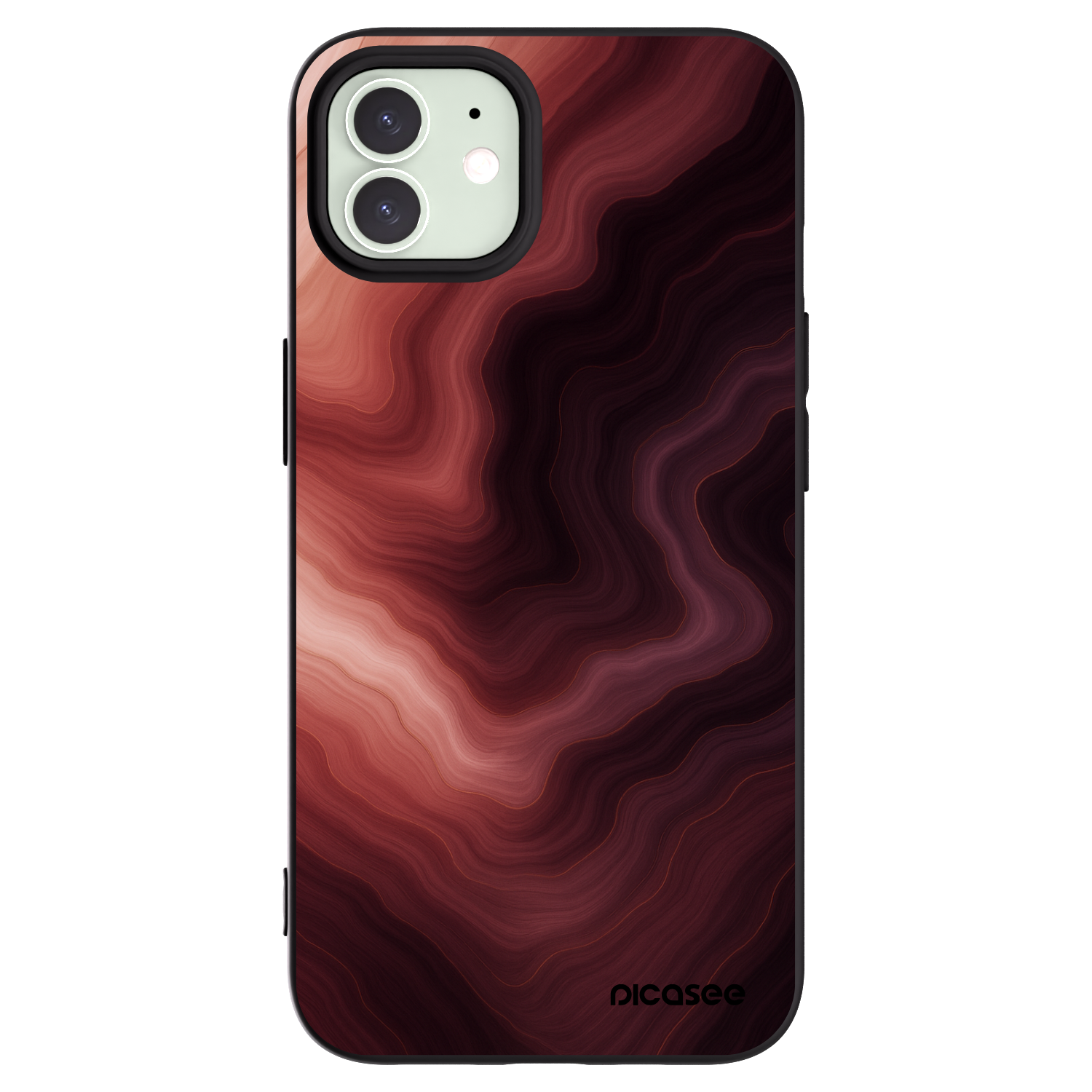 Picasee Apple iPhone 12 Hülle - Schwarzes Silikon - Rouge
