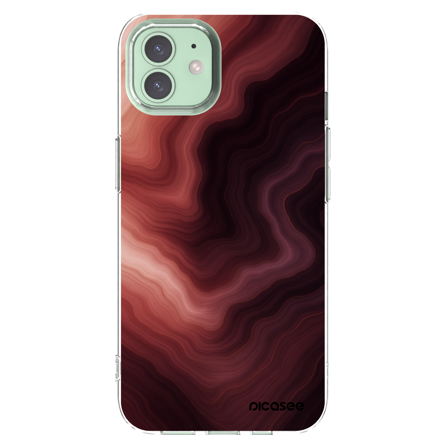 Picasee Apple iPhone 12 Hülle - Transparentes Silikon - Rouge