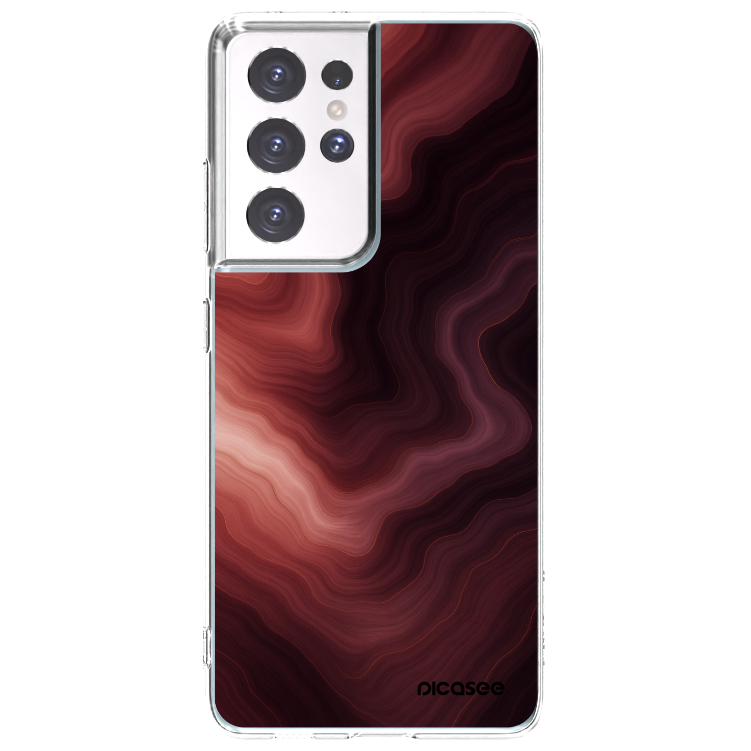 Picasee Samsung Galaxy S21 Ultra 5G G998B Hülle - Transparentes Silikon - Rouge