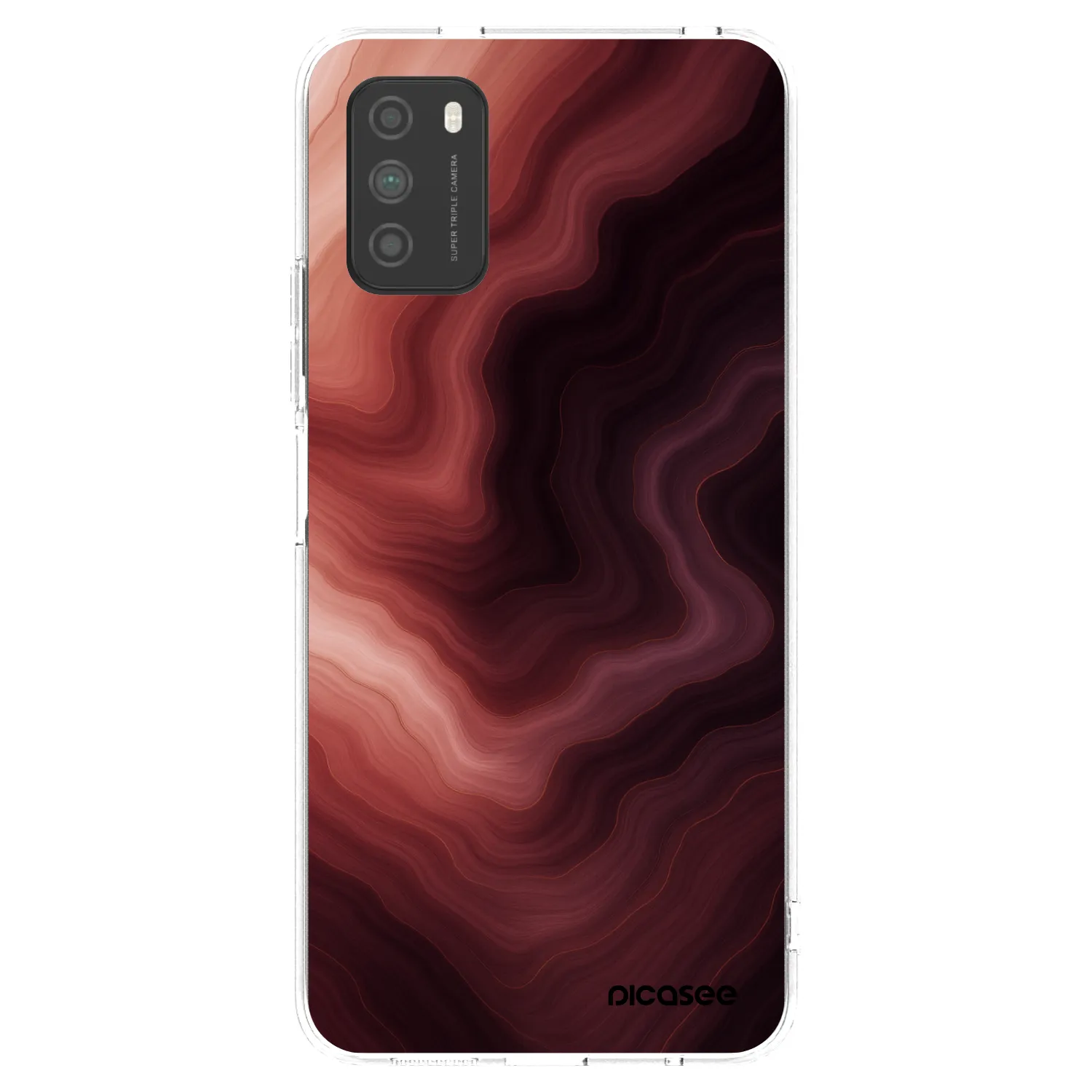 Picasee Xiaomi Poco M3 Hülle - Transparentes Silikon - Rouge