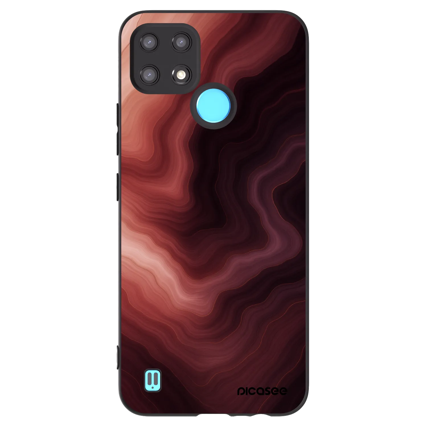 Picasee Realme C21 Hülle - Schwarzes Silikon - Rouge