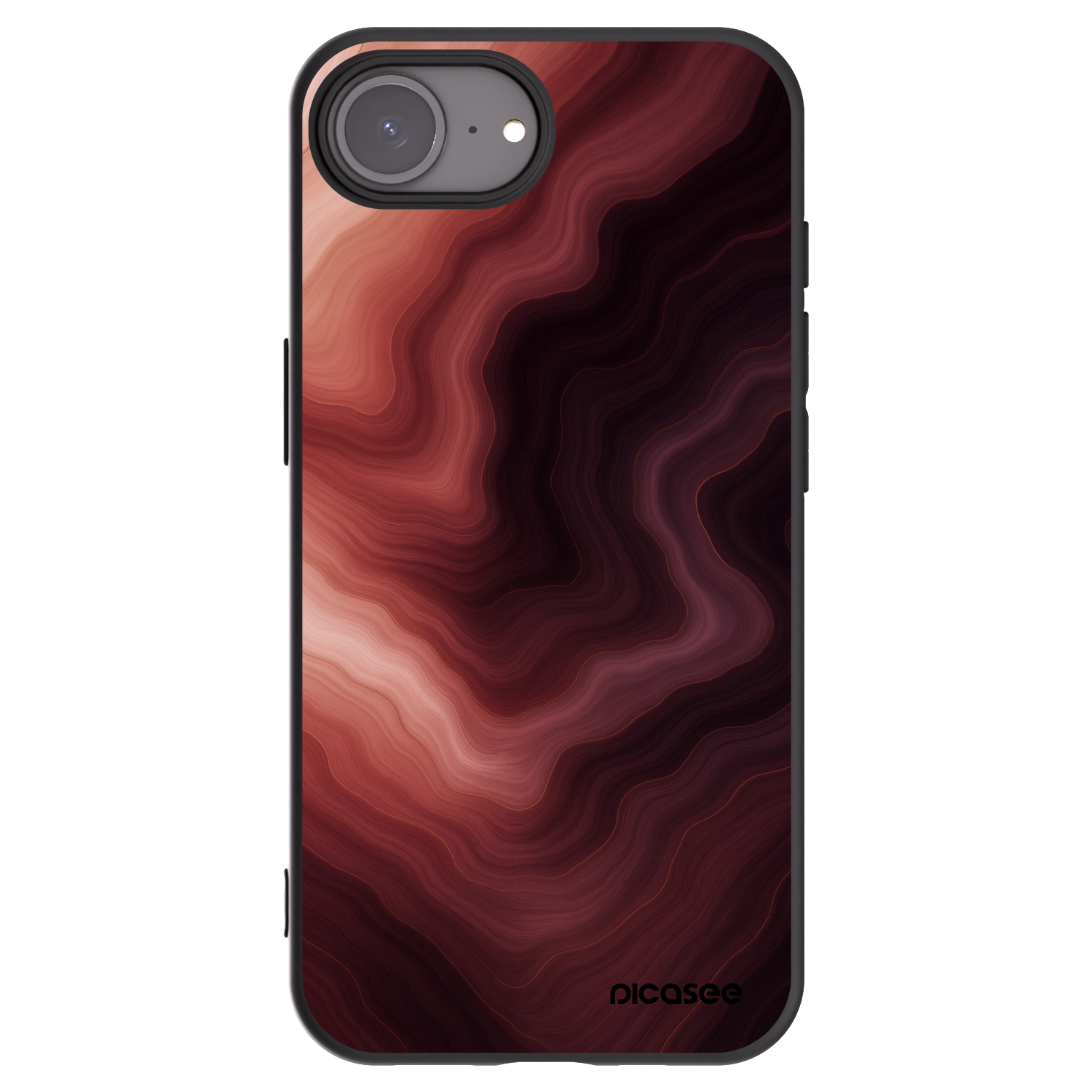 Picasee Apple iPhone 16e Hülle - Schwarzes Silikon - Rouge
