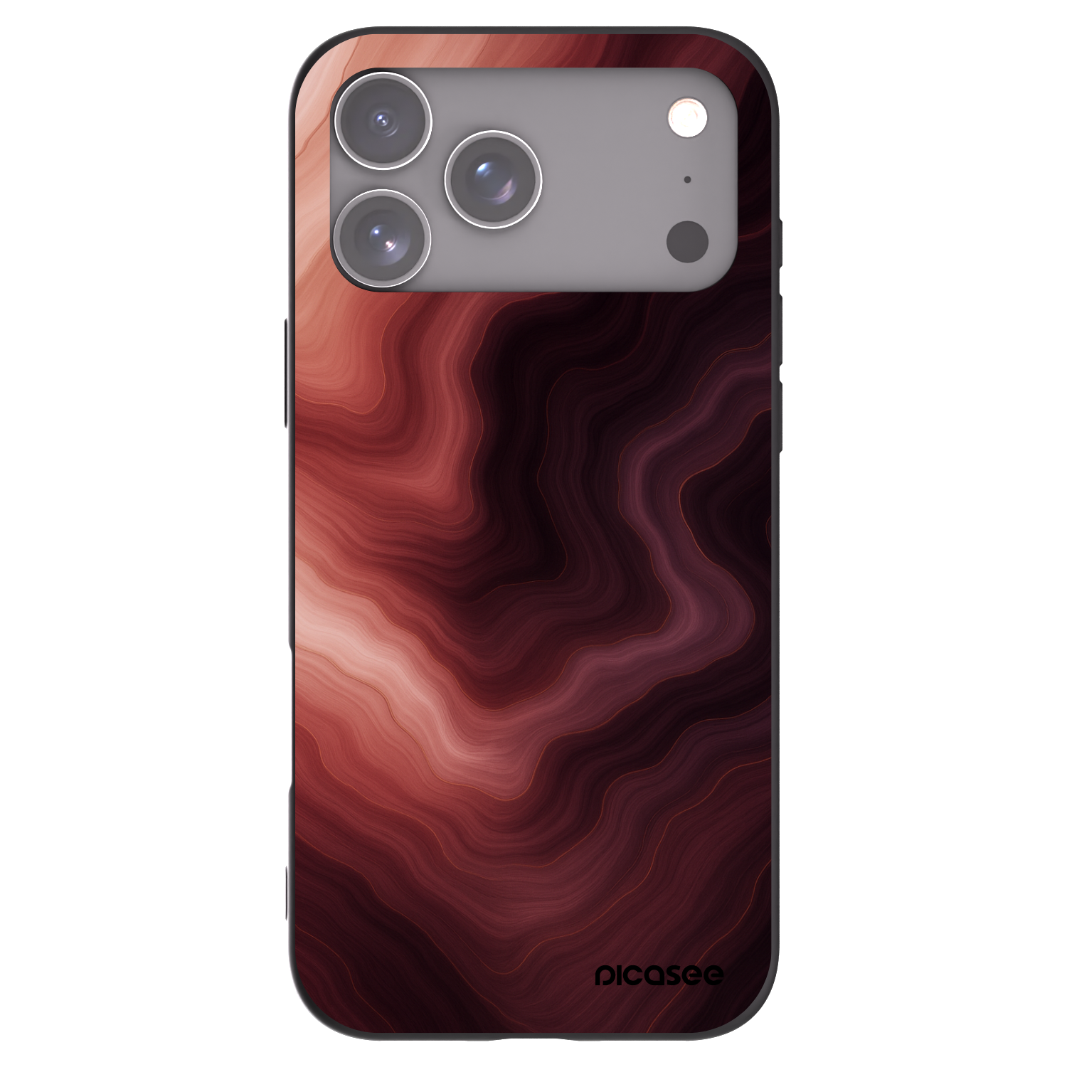 Picasee Apple iPhone 17 Pro Max Hülle - Schwarzes Silikon - Rouge