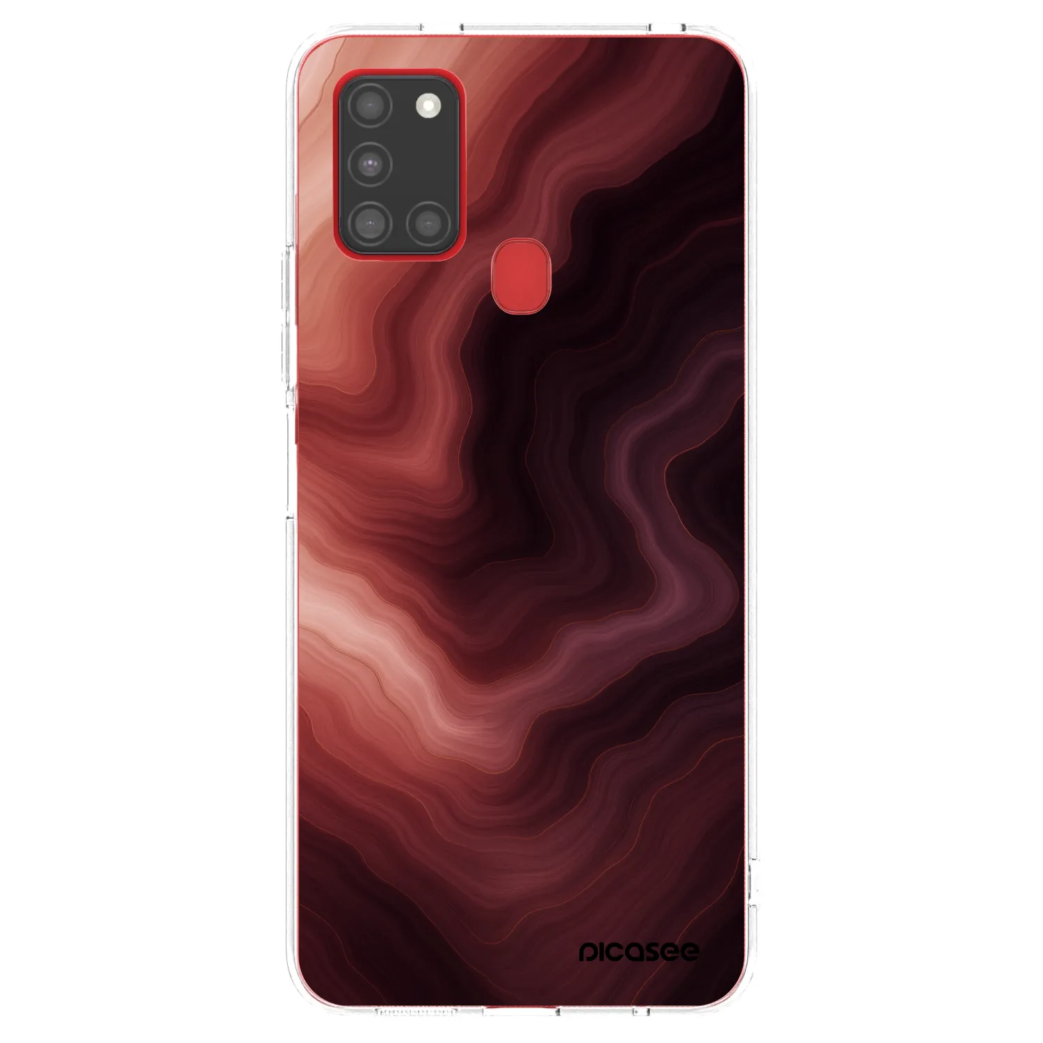 Picasee Samsung Galaxy A21s Hülle - Transparentes Silikon - Rouge
