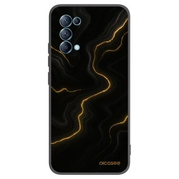 Picasee OPPO Reno 5 5G Hülle - Schwarzes Silikon - Thunder