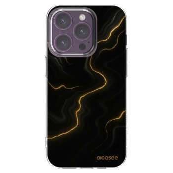 Picasee Apple iPhone 14 Pro Hülle - Transparentes Silikon - Thunder