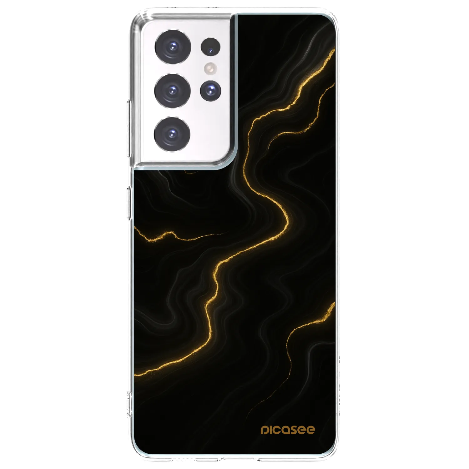 Picasee Samsung Galaxy S21 Ultra 5G G998B Hülle - Transparentes Silikon - Thunder