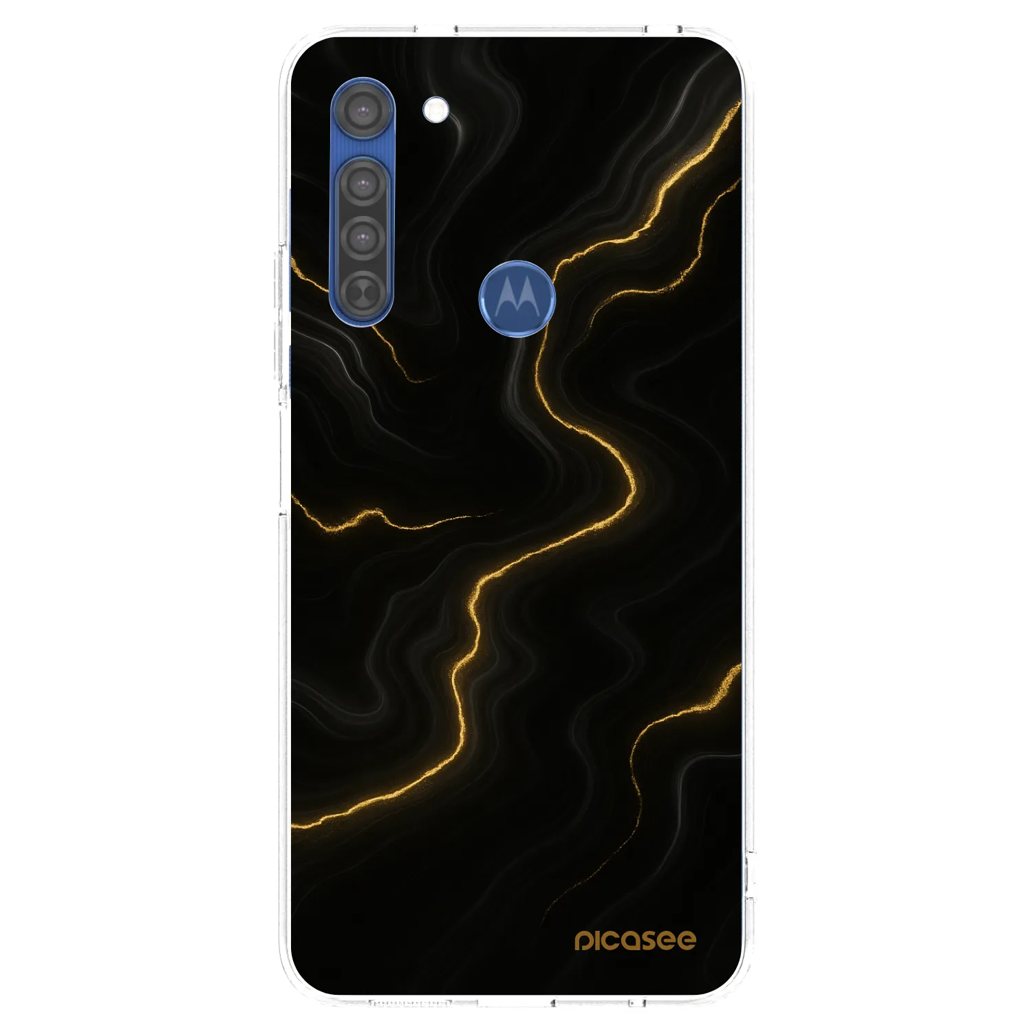 Picasee Motorola Moto G8 Hülle - Transparentes Silikon - Thunder