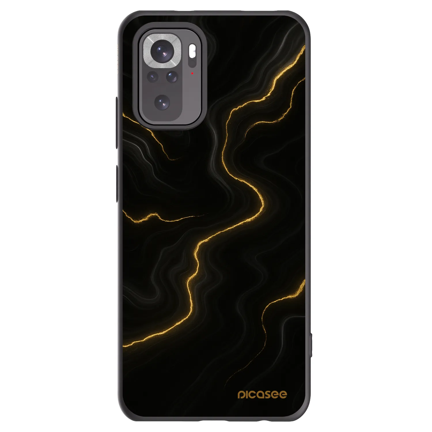 Picasee Xiaomi Redmi Note 10 Hülle - Schwarzes Silikon - Thunder