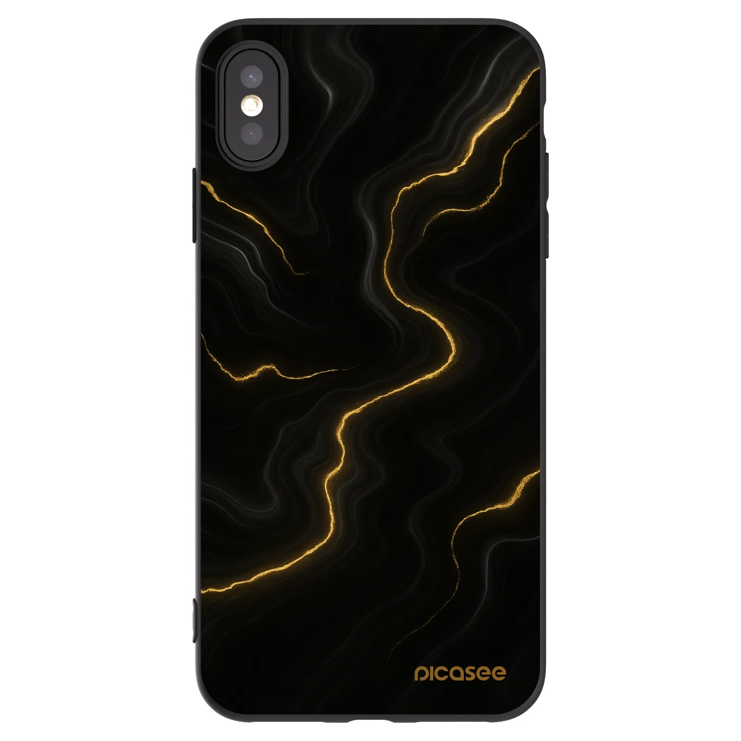 Picasee Apple iPhone XS Max Hülle - Schwarzes Silikon - Thunder