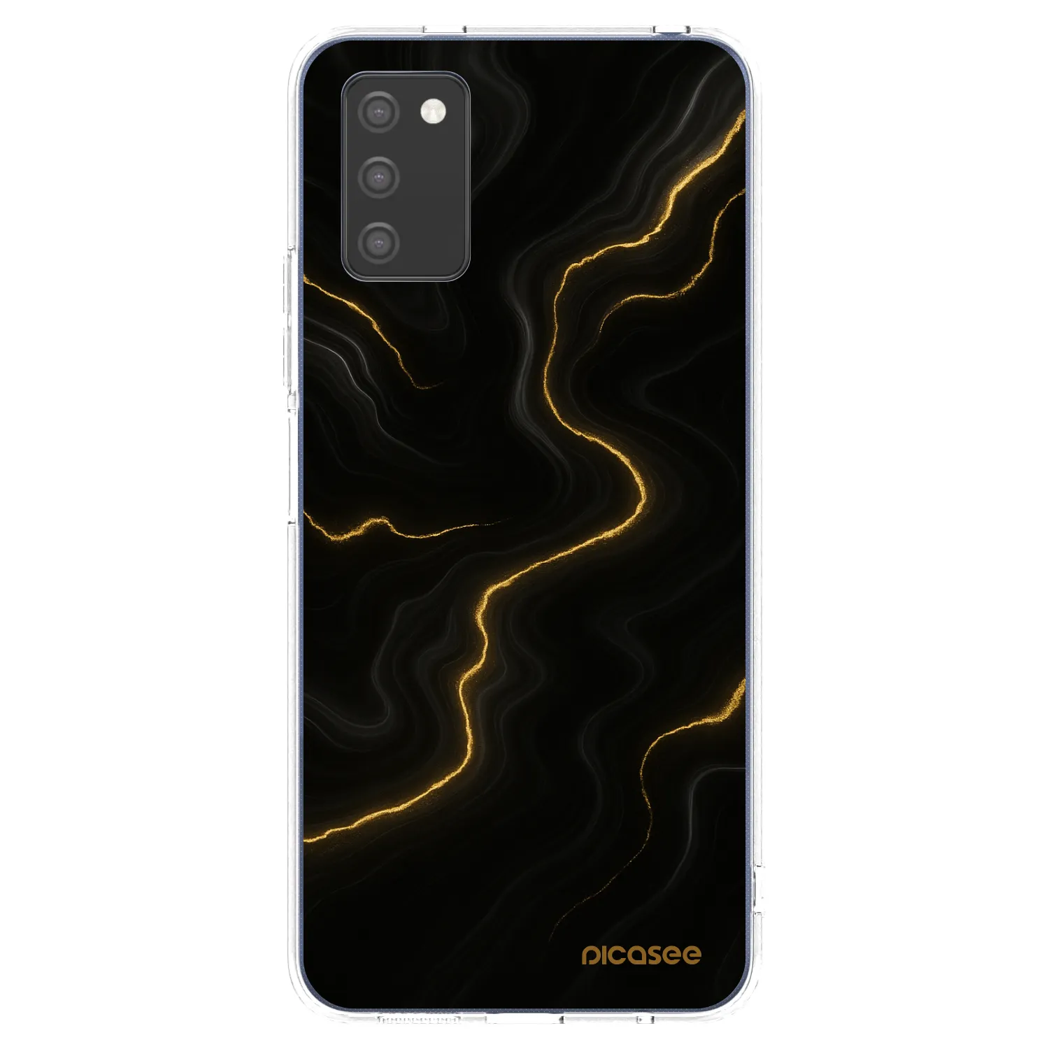 Picasee Samsung Galaxy A03s A037G Hülle - Transparentes Silikon - Thunder