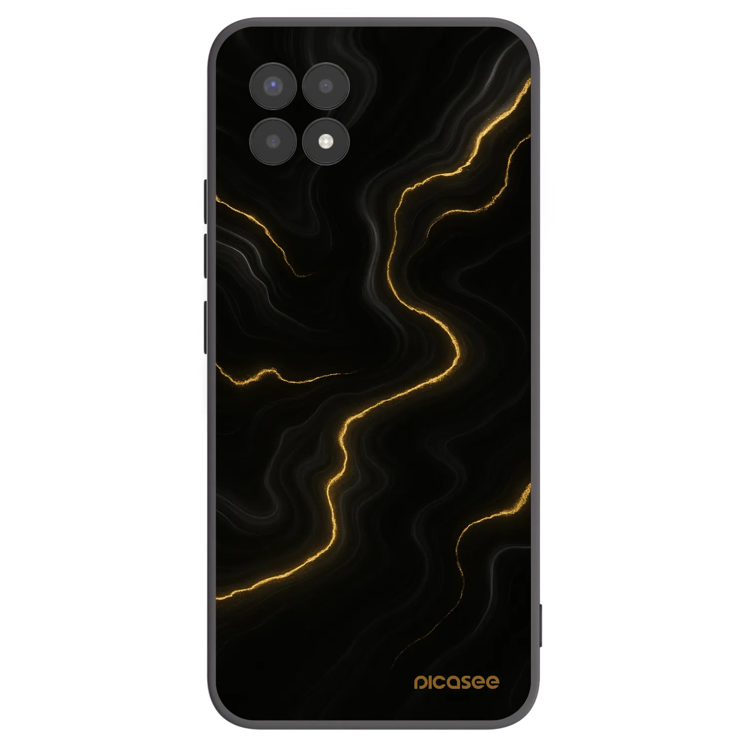 Picasee Realme 8i Hülle - Schwarzes Silikon - Thunder